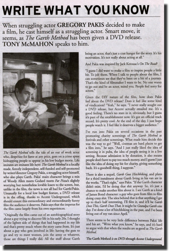 THE GARTH METHOD PUBLICITY