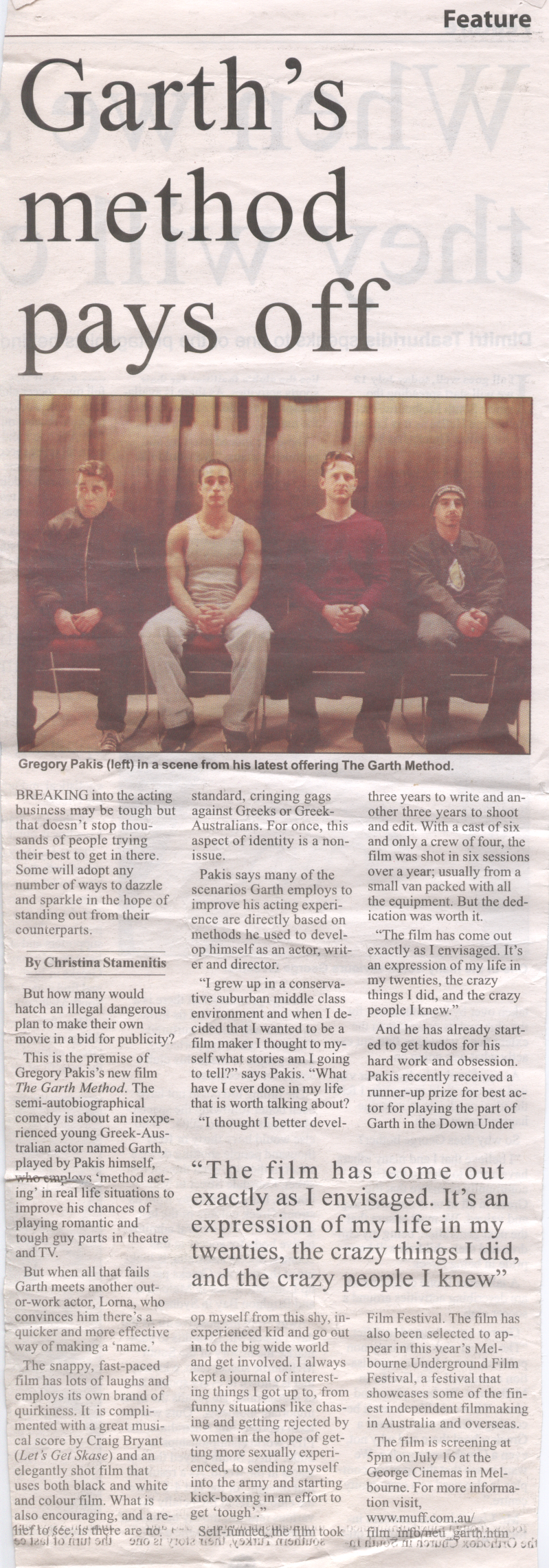 THE GARTH METHOD PUBLICITY