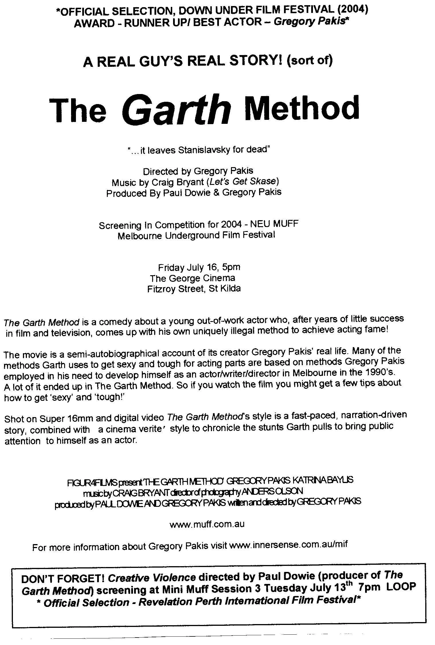 THE GARTH METHOD FLYER 2006