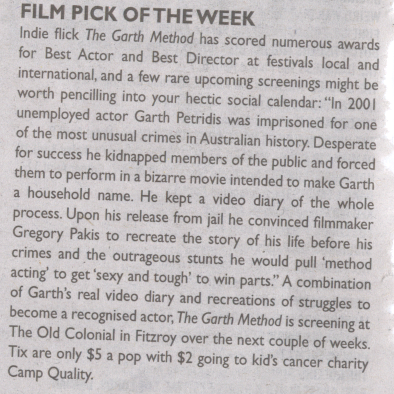 THE GARTH METHOD PUBLICITY