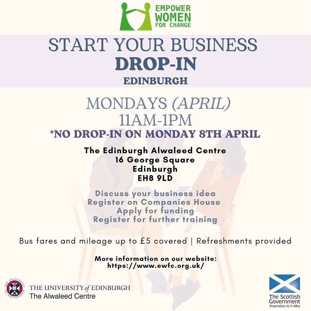 📣 Are you ready to turn your business dreams into reality? We are running 3 drop-ins every week! (Week beginning the 8th of April will have no drop-ins) 

Come join us with your business ideas and let us help you kickstart your journey towards succe