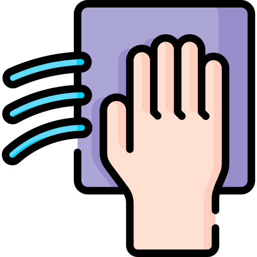 Schutzmaterial, Etiketten und Klebereste