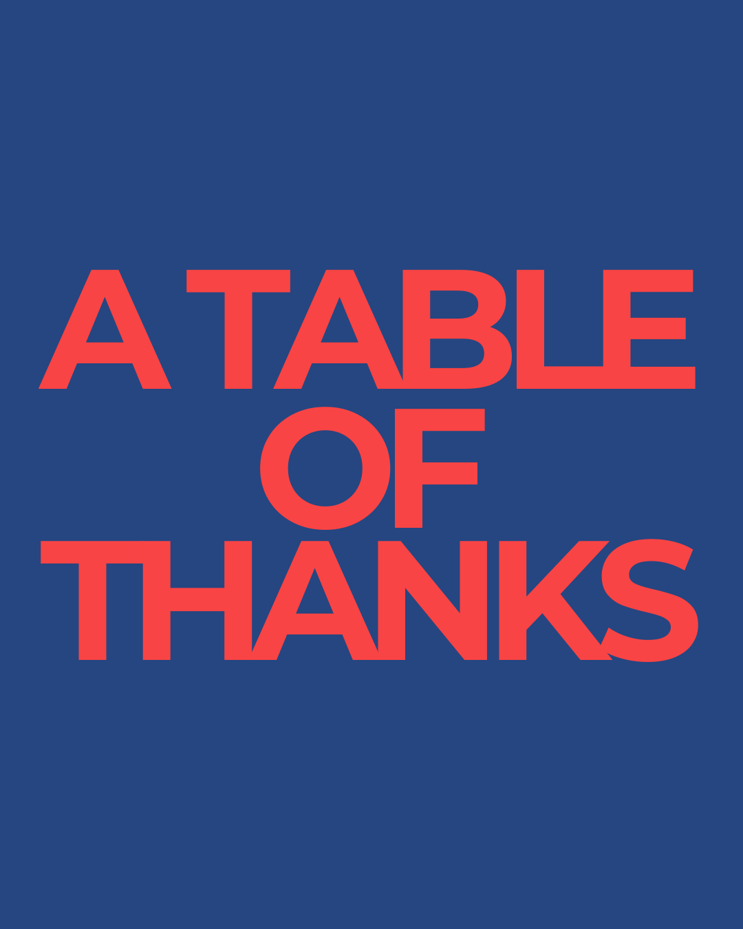 A Table of Thanks