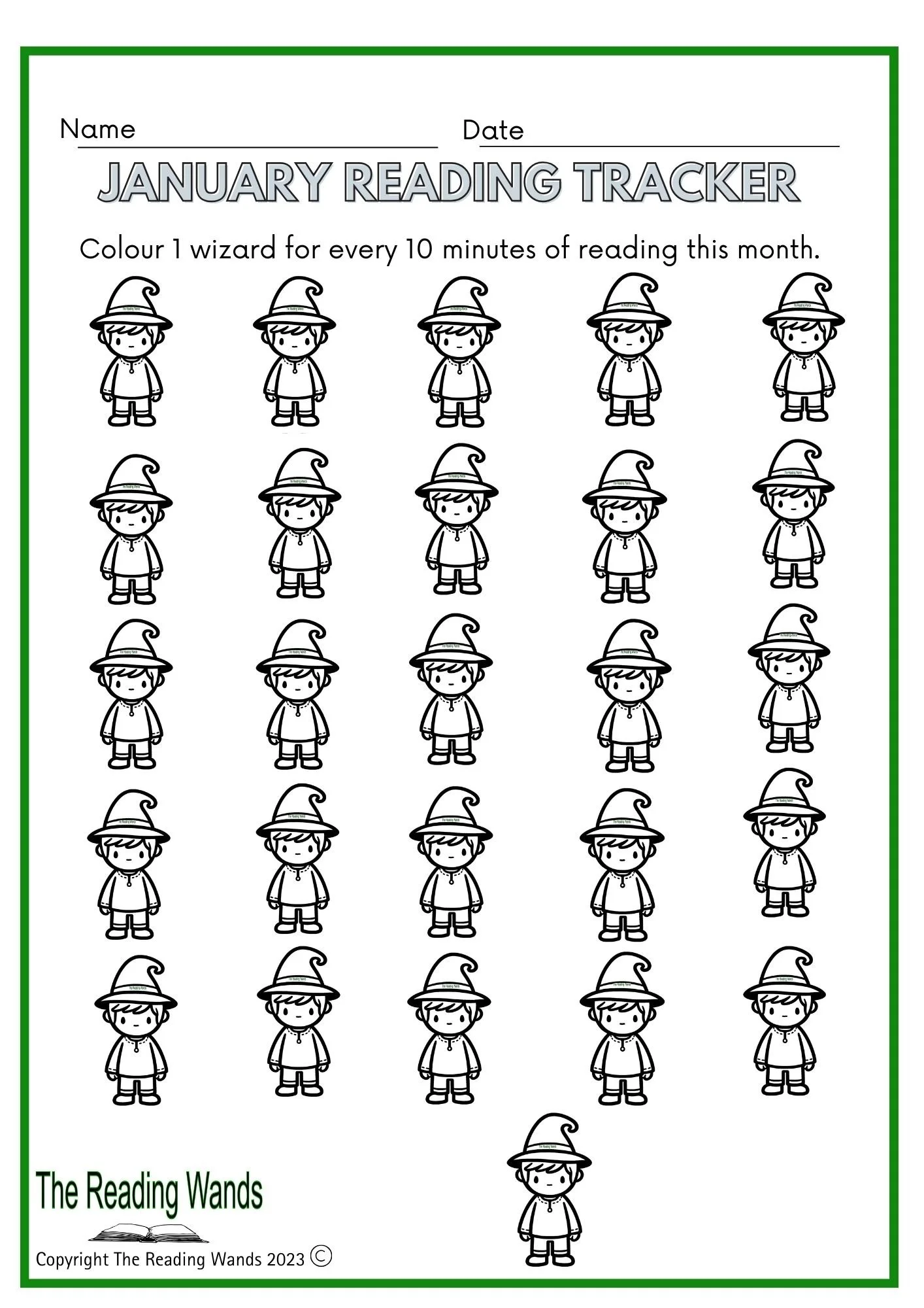 inspiring reading in ADHD with the colour-in tracker from the reading wands