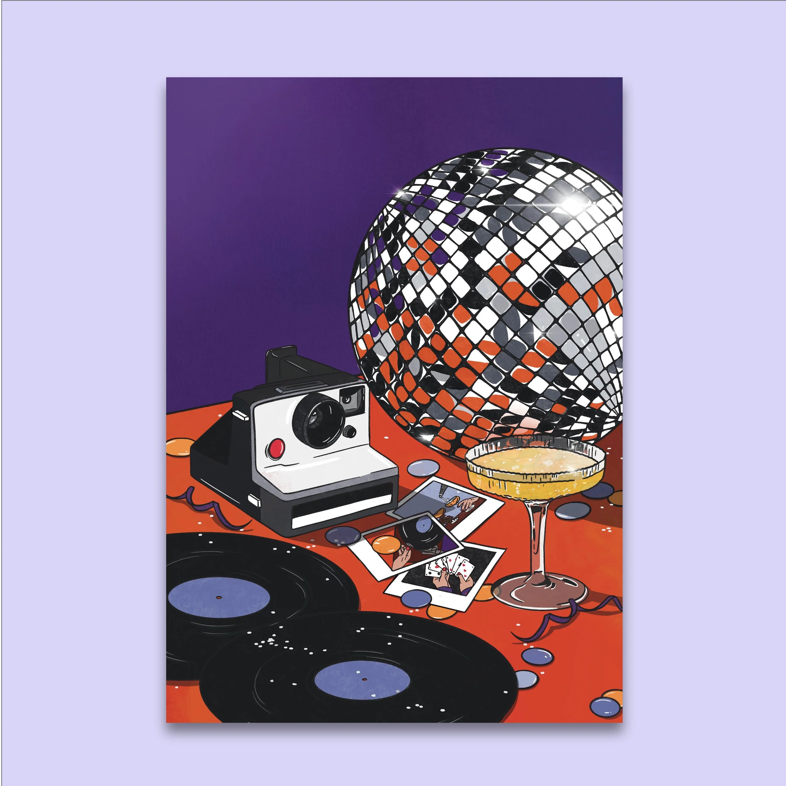 Champagne et boule disco