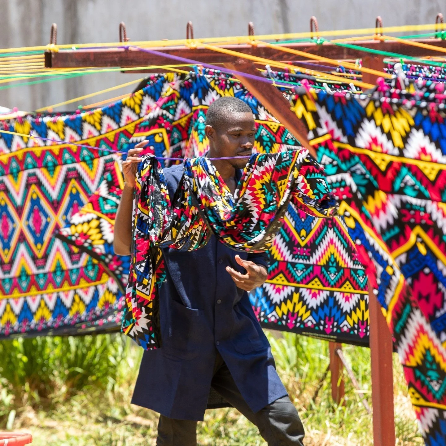 Our garments are created with minimal environmental impact. We use solar power for 75% of our energy needs, and our energy-efficient machines minimise power consumption. ⁠
⁠
For some of our clients, the fabric is washed in harvested rainwater and sun