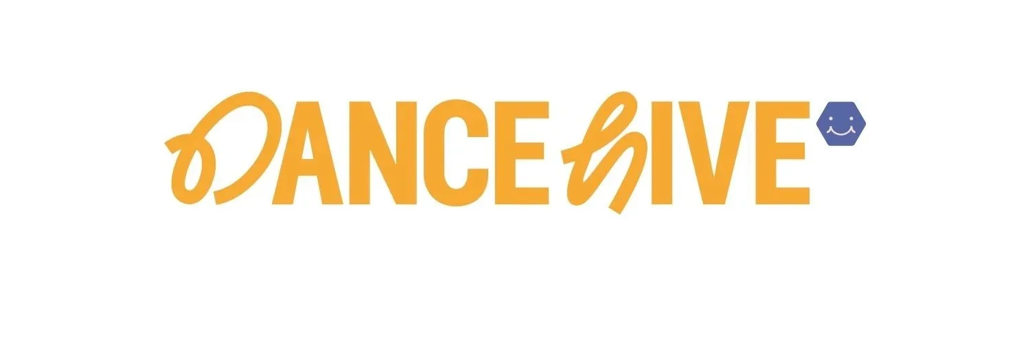 The words 'DANCE' and 'DIVE' with stylized lettering and a small blue smiling face icon