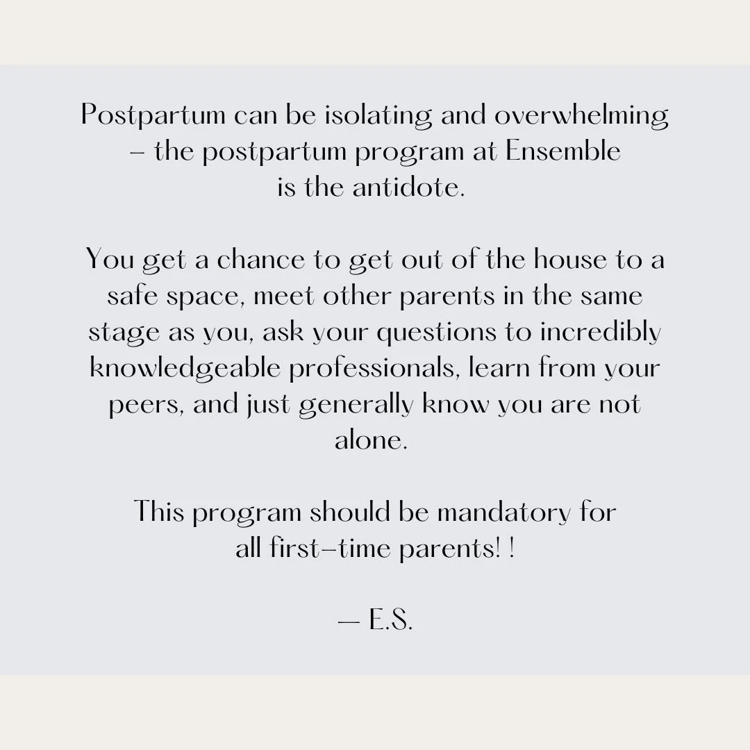 💕 This message from one of our postpartum group program participants sums up everything we are trying to offer our families. 💕

Our next group starts February 4th.  Ideal for babies born November/25-February/26. 

Details and registration at link i