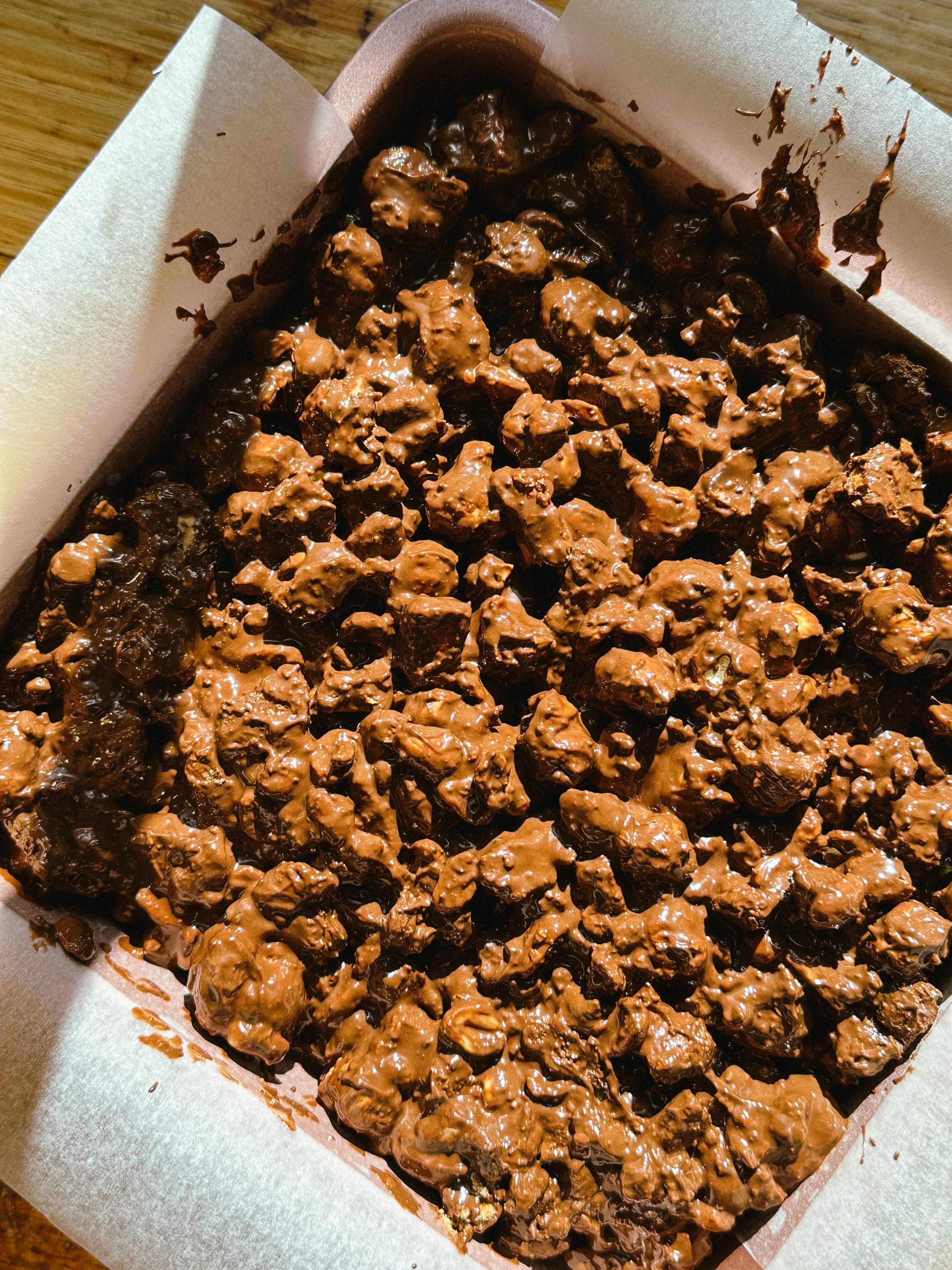 Peanut, Caramel Popcorn Rocky Road