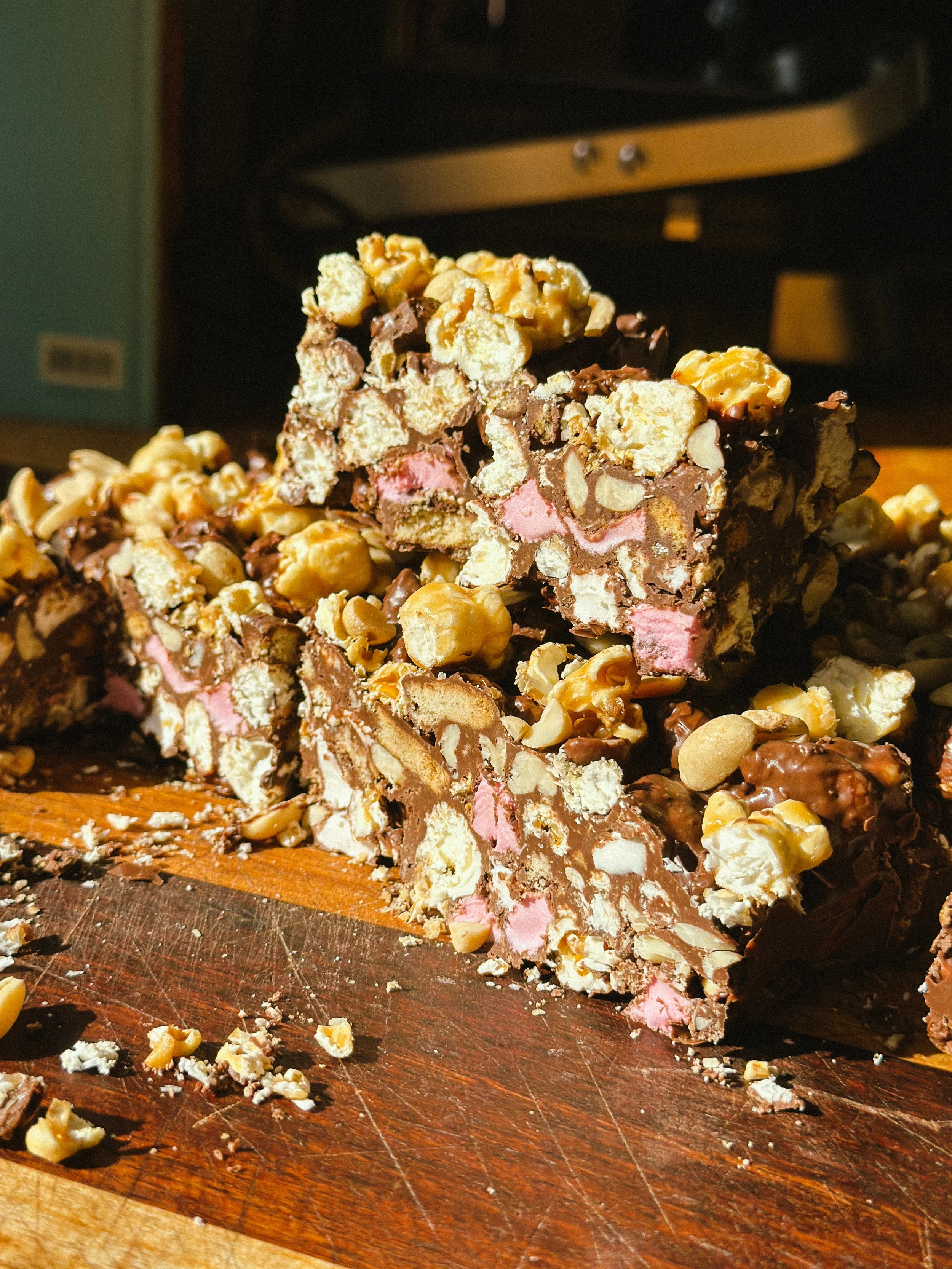 Peanut, Caramel Popcorn Rocky Road