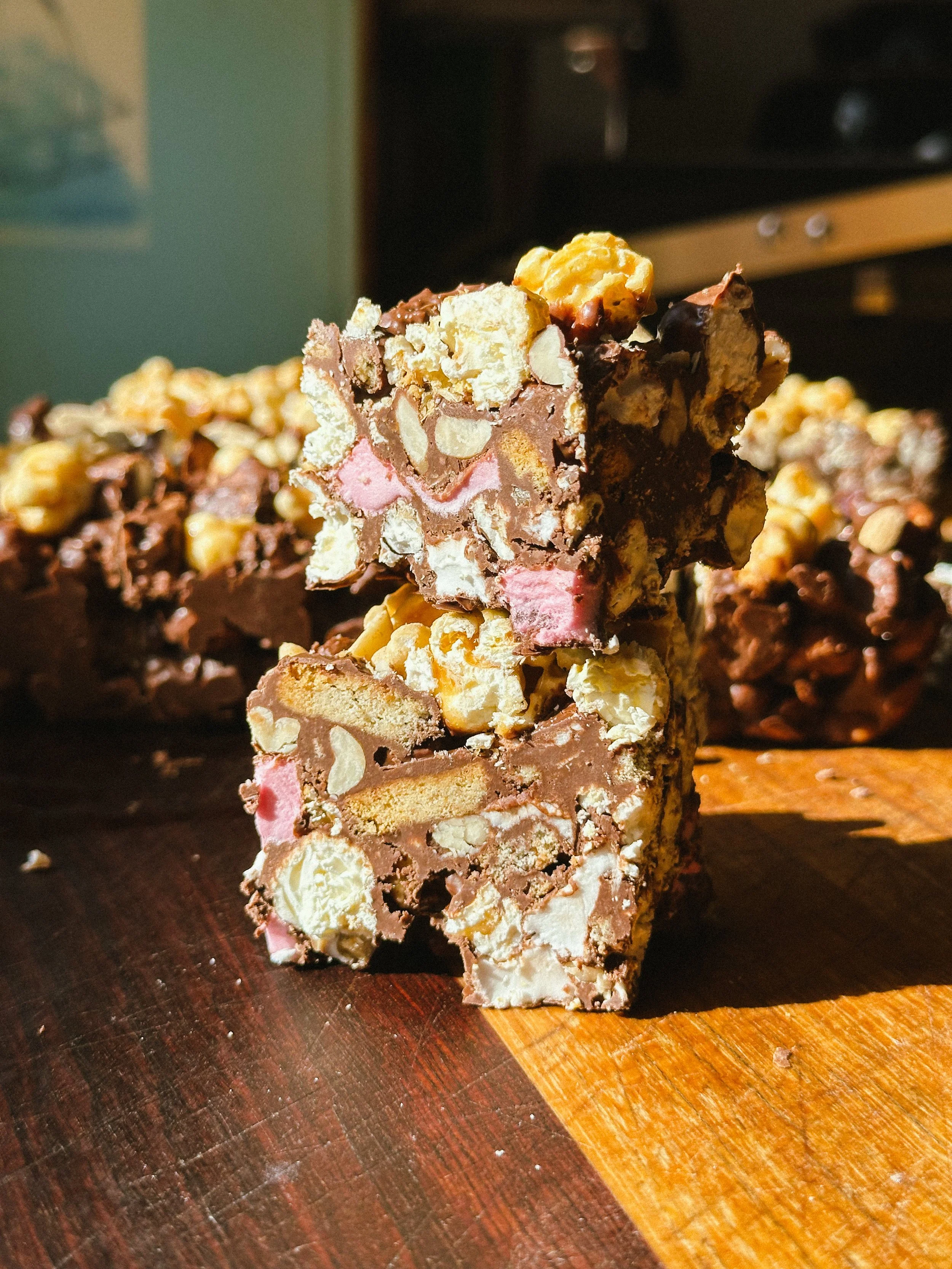 Peanut, Caramel Popcorn Rocky Road