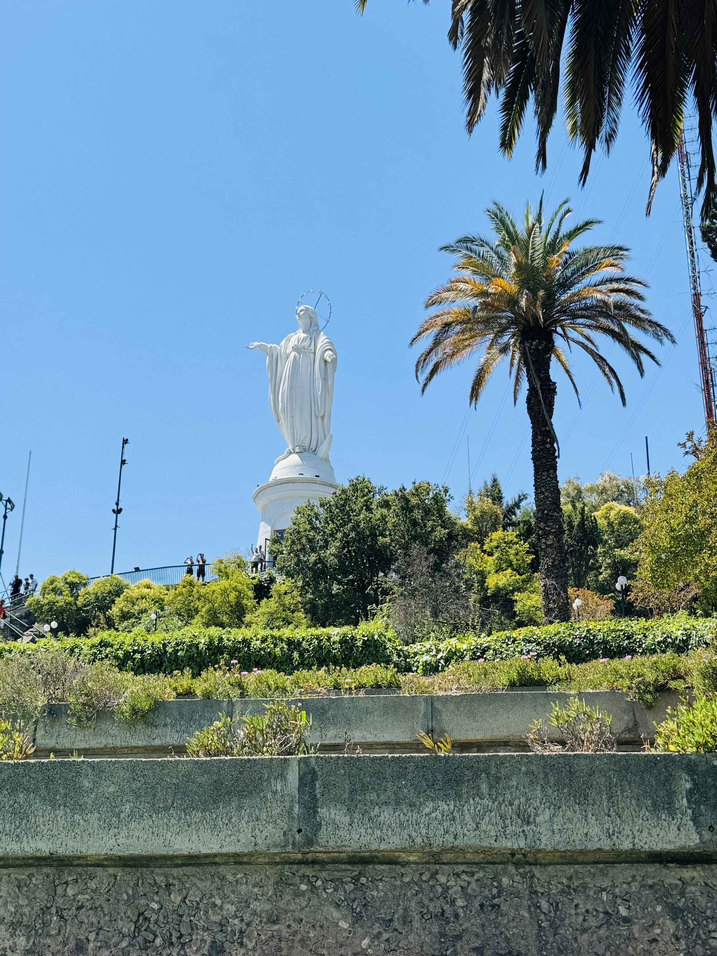 Looking to the top of the hill you can see a 22 meter, 26 ton statue of the Virgin Mary