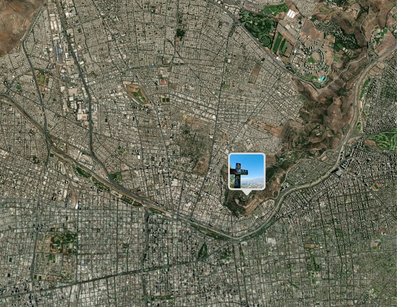 San Cristóbal Hill in Center of Santiago