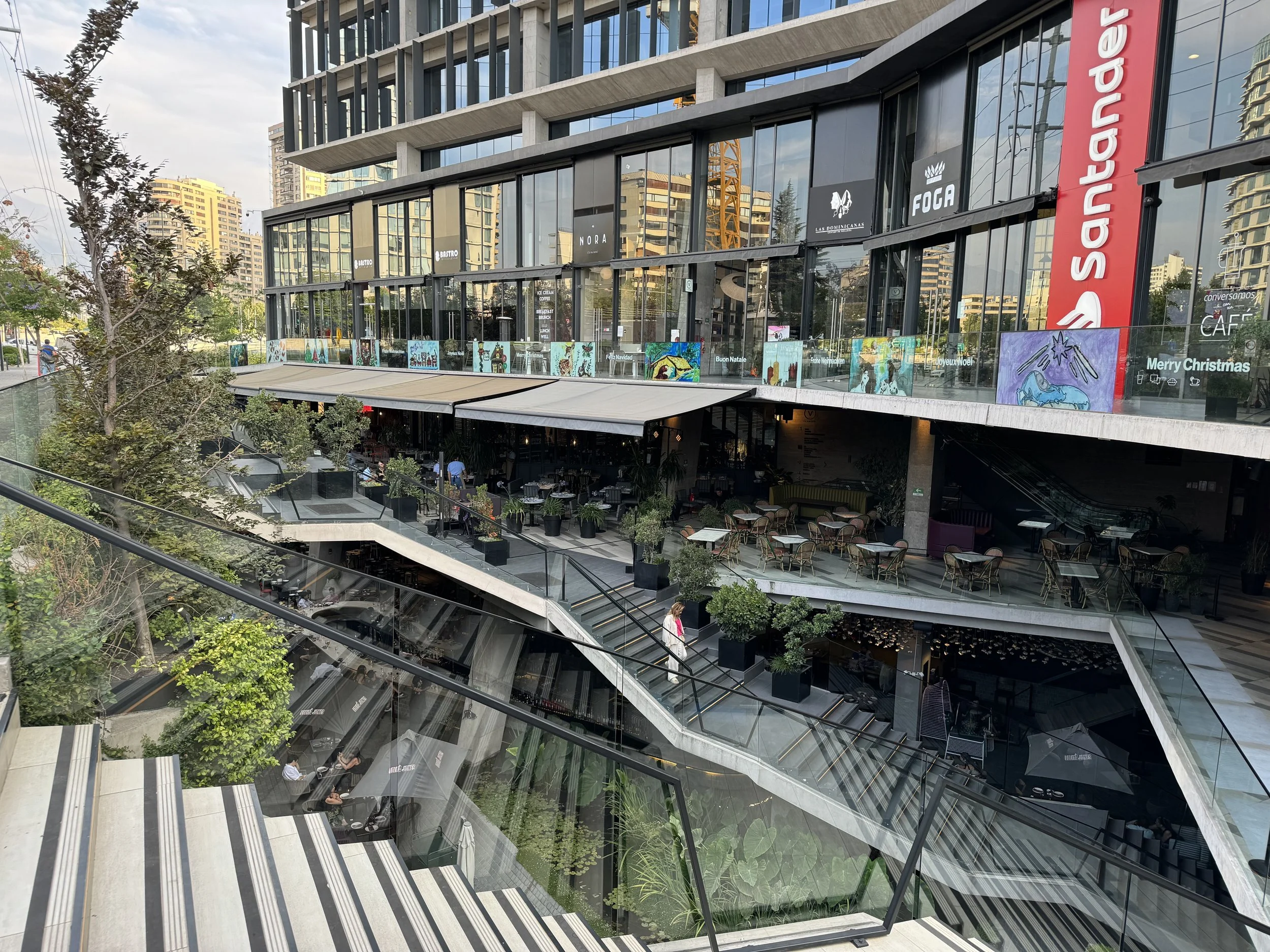 A dozen fine eateries multiple stories underground yet open air.