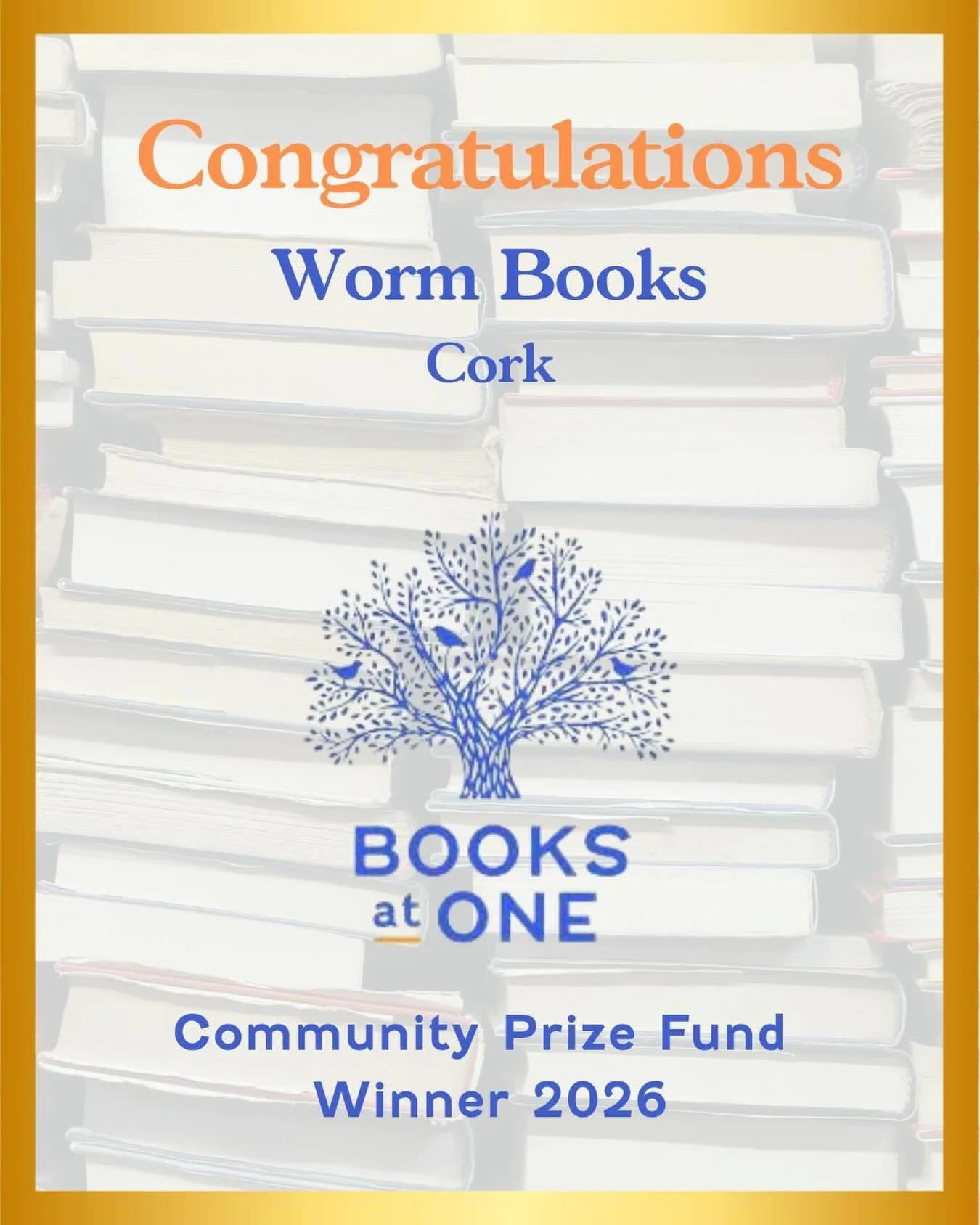 We are very very happy to be selected as prize recipients of this community fund, alongside all these other wonderful indie bookshops around Ireland. Thank you to @books_at_one for initiating such a great project and for recognising these small busin