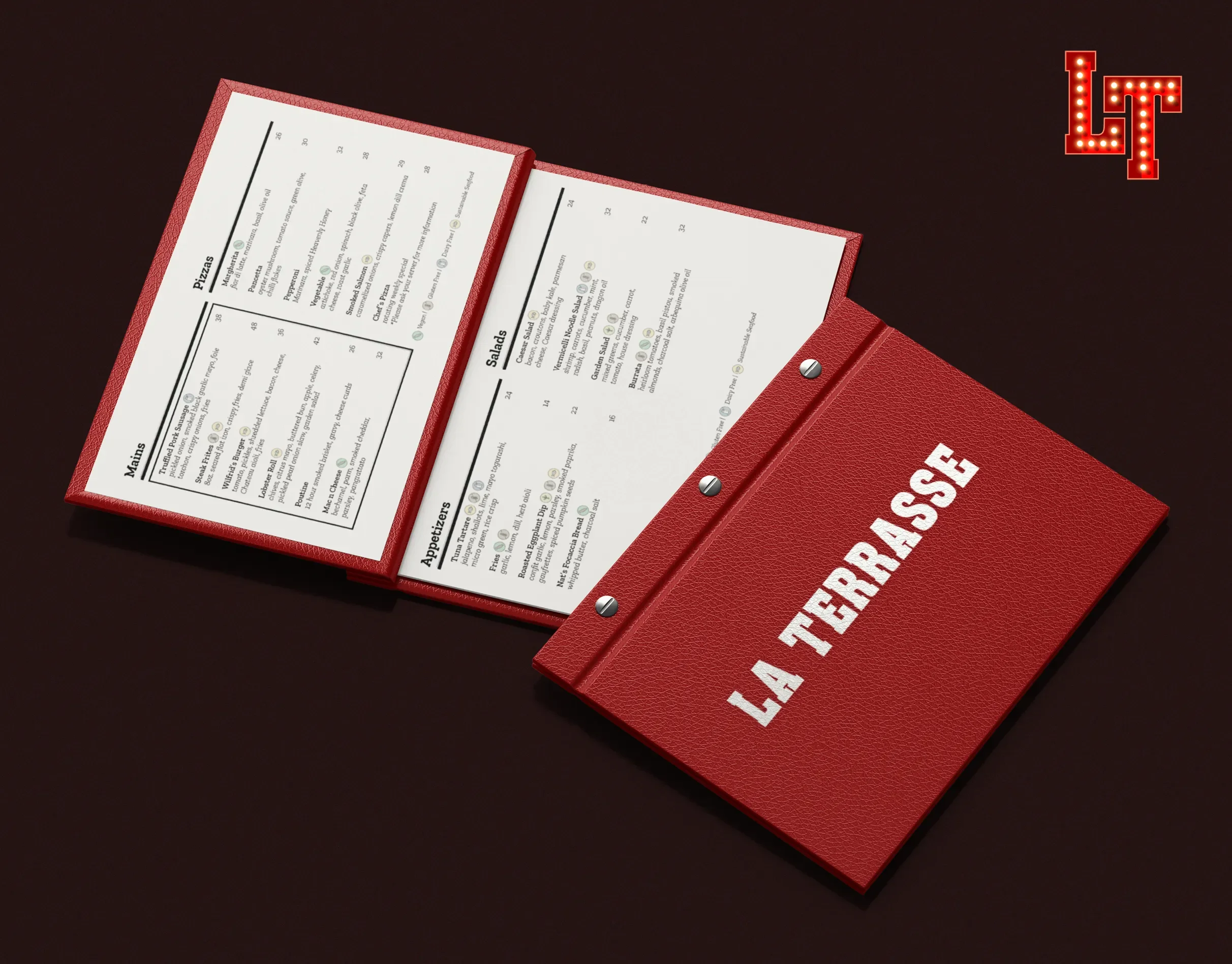 Menu Design for La Terrasse, Ottawa's Hidden Gem