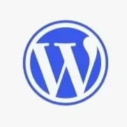 WordPress logo with blue W inside a circle