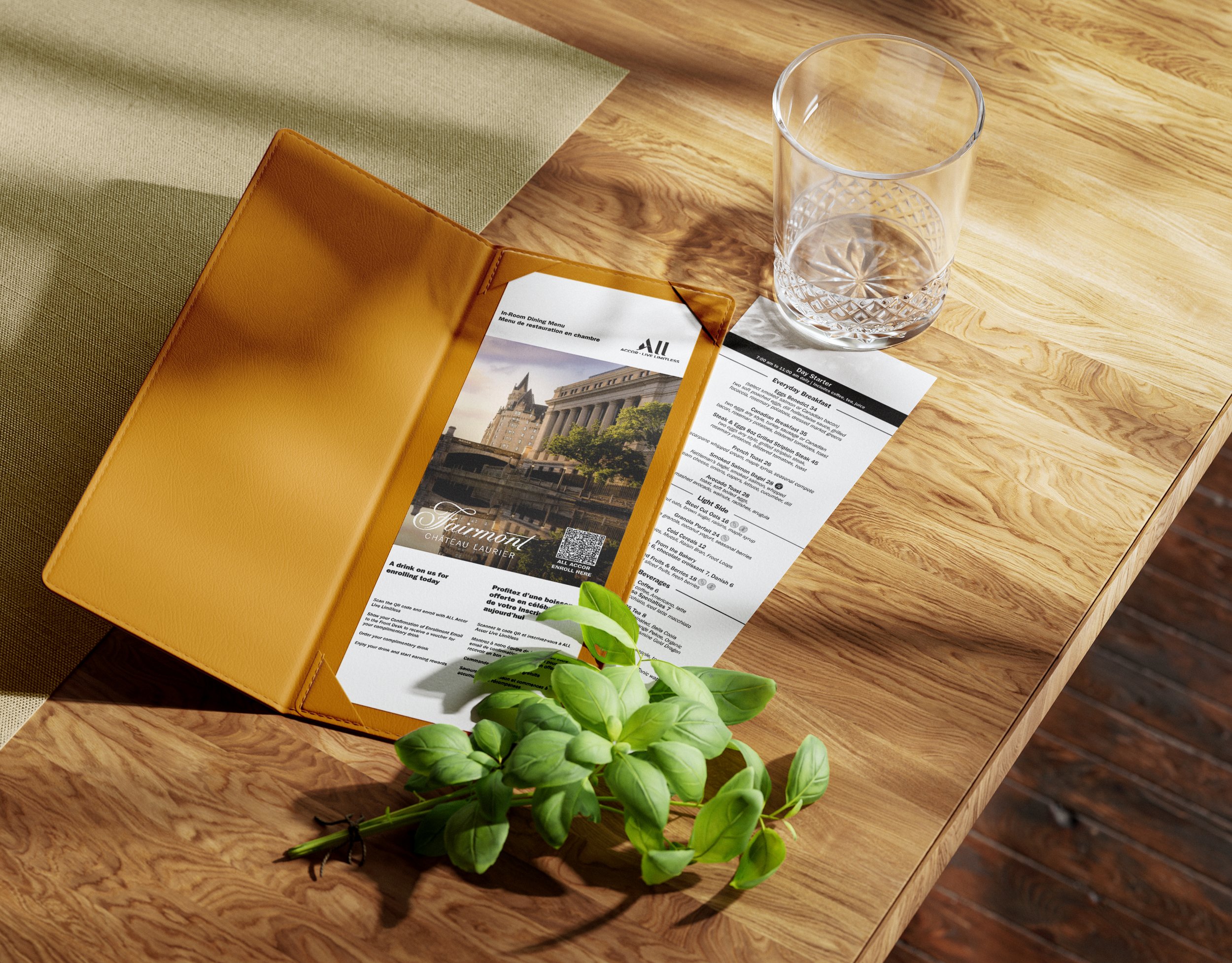 Fairmont Château Laurier – Menu Design