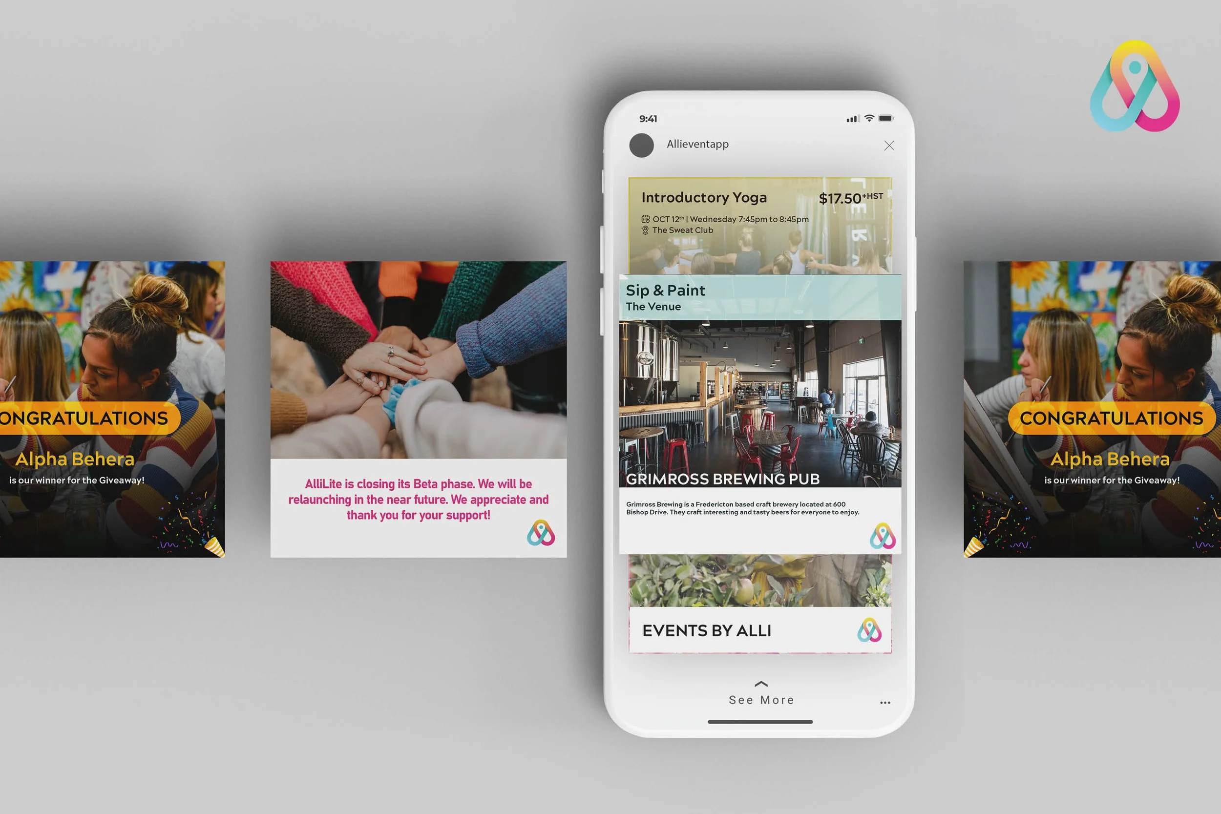 Social Media Design | Alli Event App