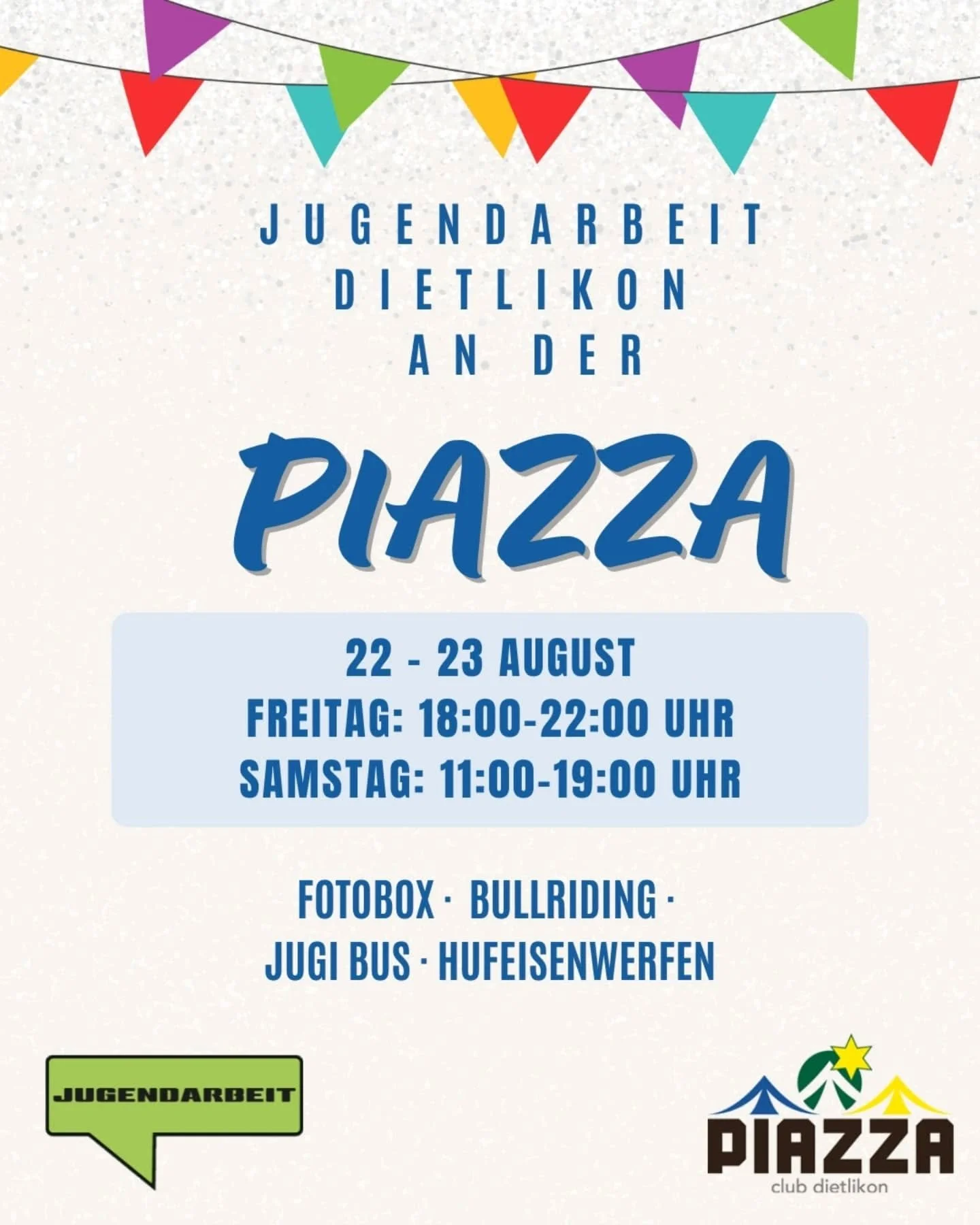 Ch&ouml;med verbi mir sind am 22. Und 23. August a de Piazza🌞