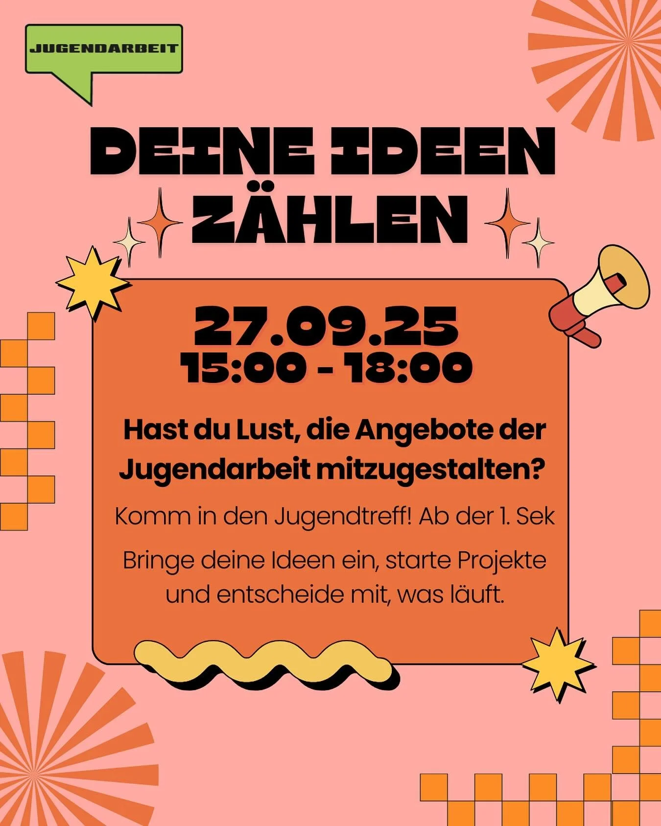 S Jugi l&auml;bt vo eune Idee! Ch&ouml;mmed verbi und bringed eui W&uuml;nsch ih, demit mir z&auml;mme ch&ouml;nnd plane💭