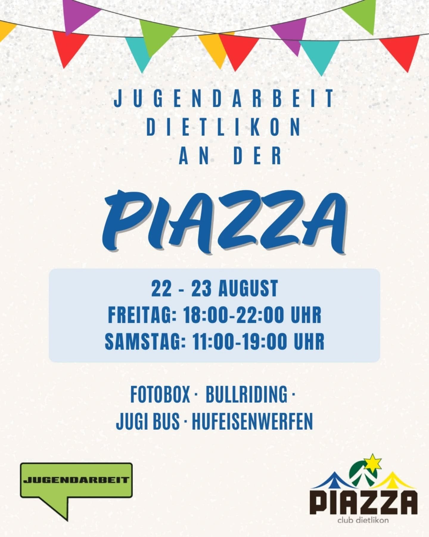 Ch&ouml;med verbi mir sind am 22. Und 23. August a de Piazza🌞