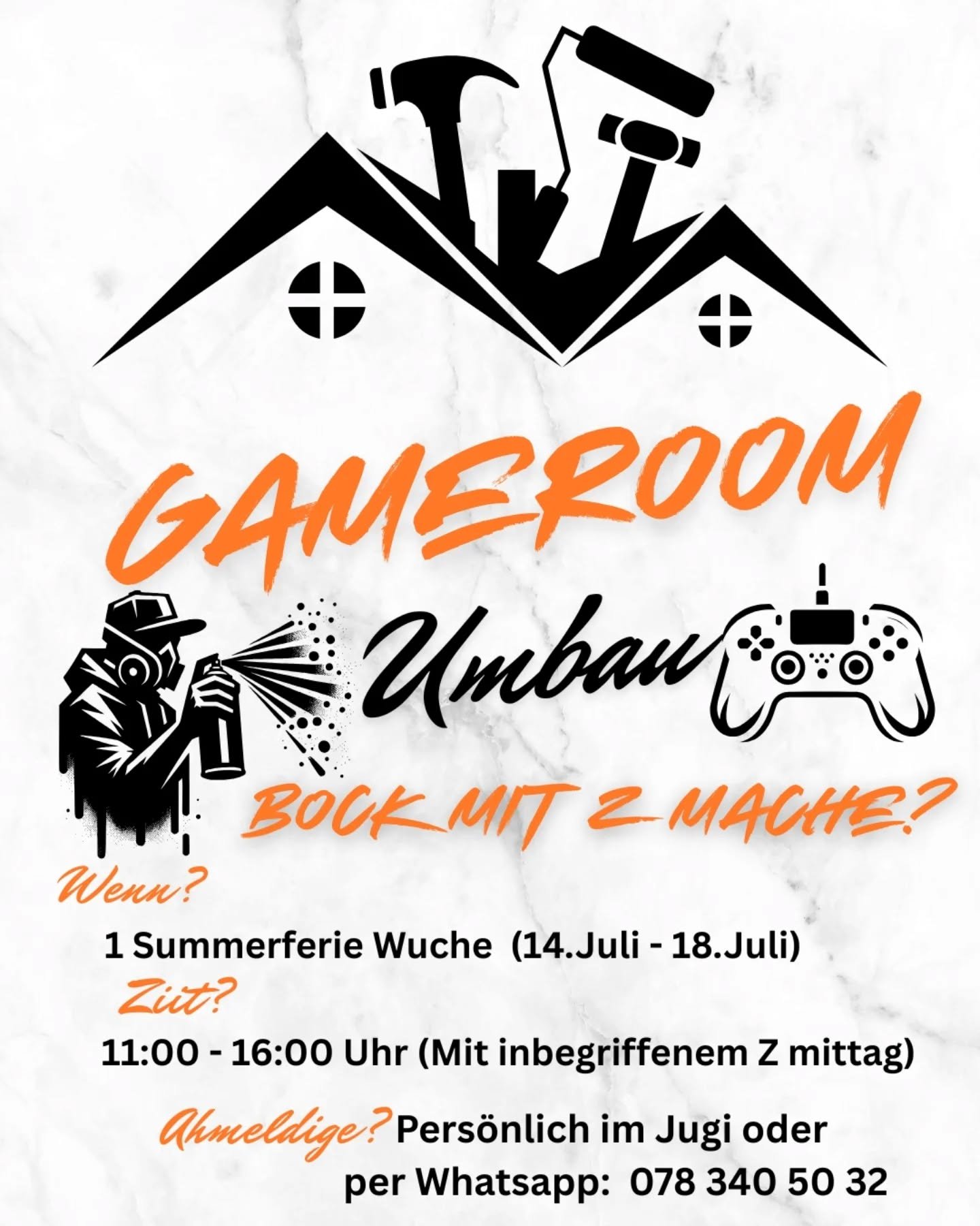 Ch&ouml;med verbi und Gstaltet de Gameroom neu um.