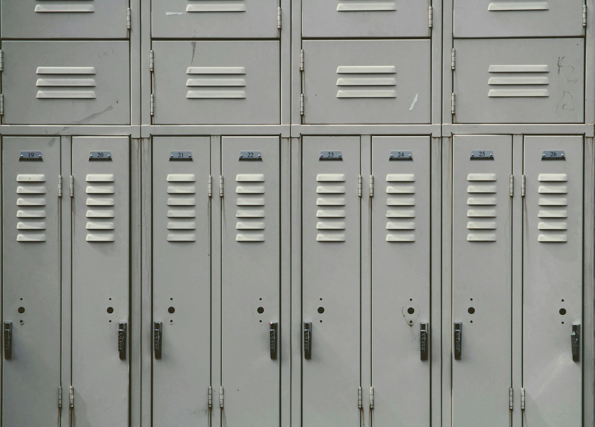 Close up of lockers