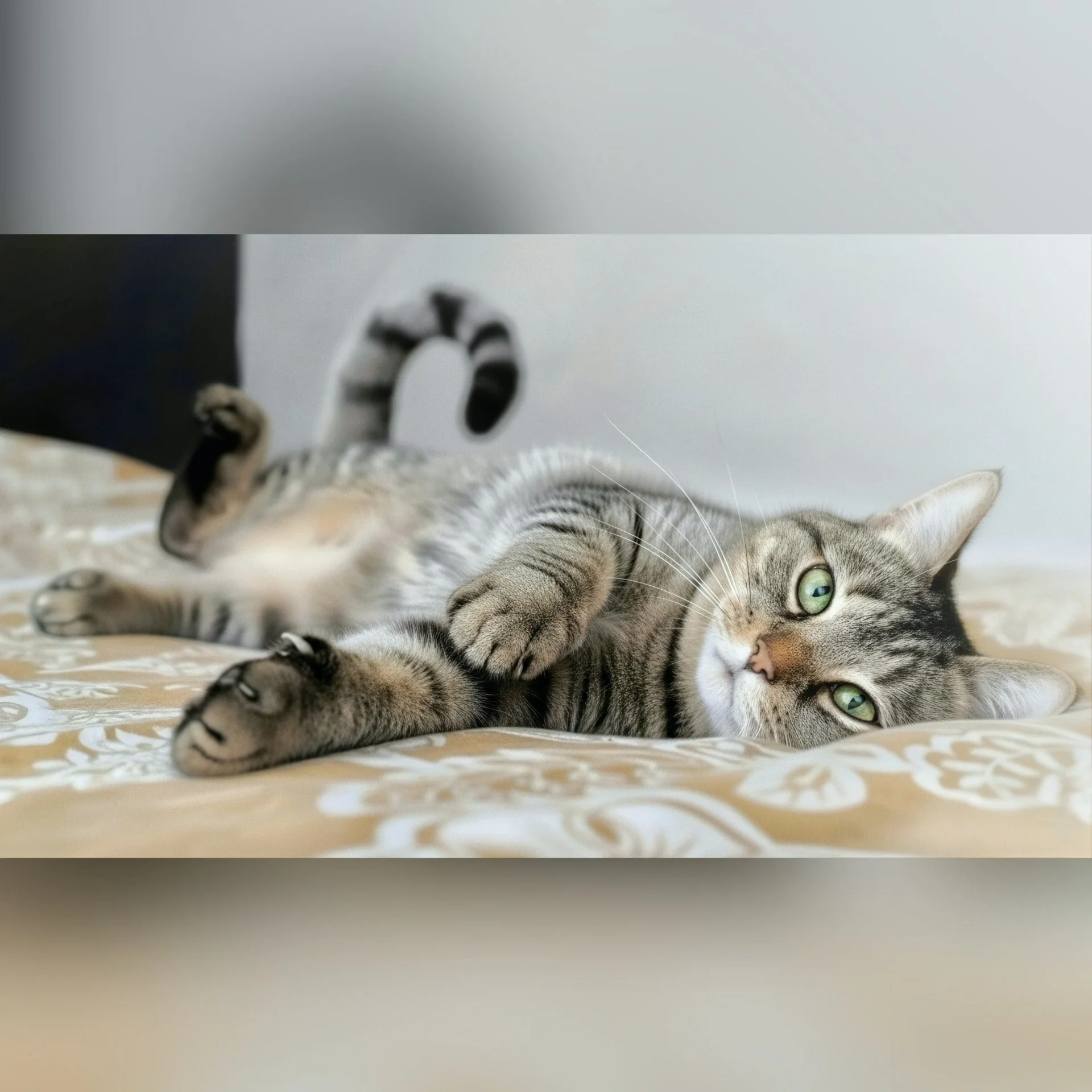 Op Huisbezoek bij Bear en Yogi! 😸😺 

--- 📷 ---
(1) Lekker languit! Bear weet wel hoe hij moet genieten van de rust. Zo relaxed zien we hem het liefst tijdens het Huisbezoek. Wat een heerlijk ontspannen kereltje. 🥰
(2) Yogi mist geen enkel detail.