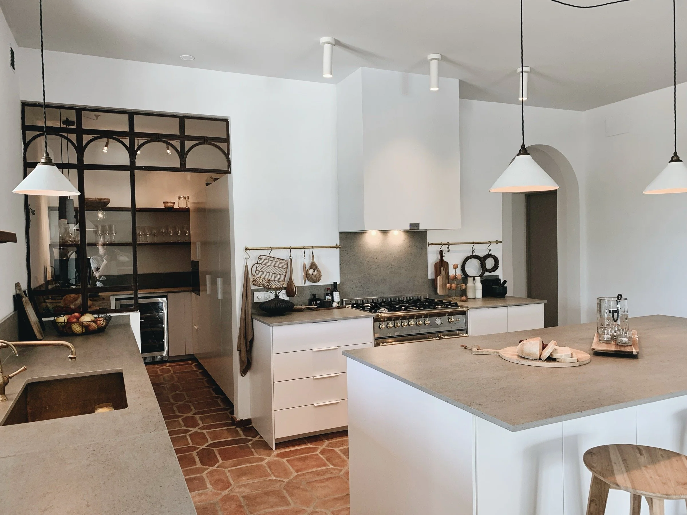 Light and stylish kitchen at Finca La Marquesa, a luxury holiday home near Ronda in Andalusia