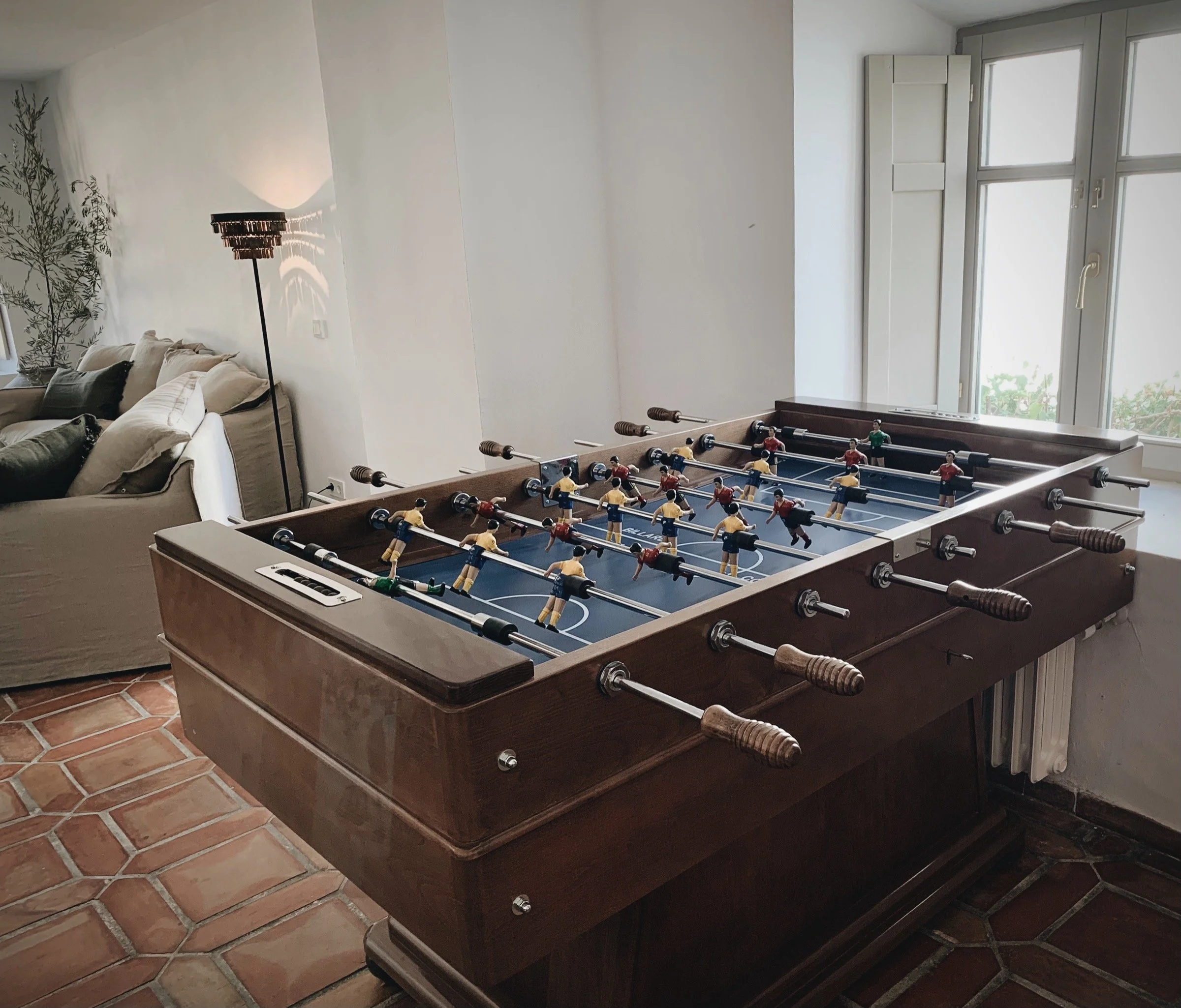 Foosball and indoor games at Finca La Marquesa, a family-friendly holiday home near Ronda in Andalusia