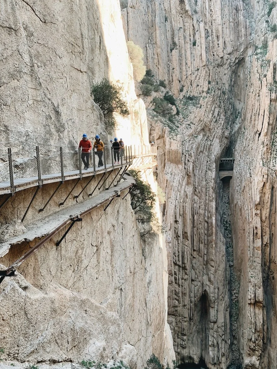 Walking along the Caminito del Rey, a famous hiking experience near Ronda in Andalusia
