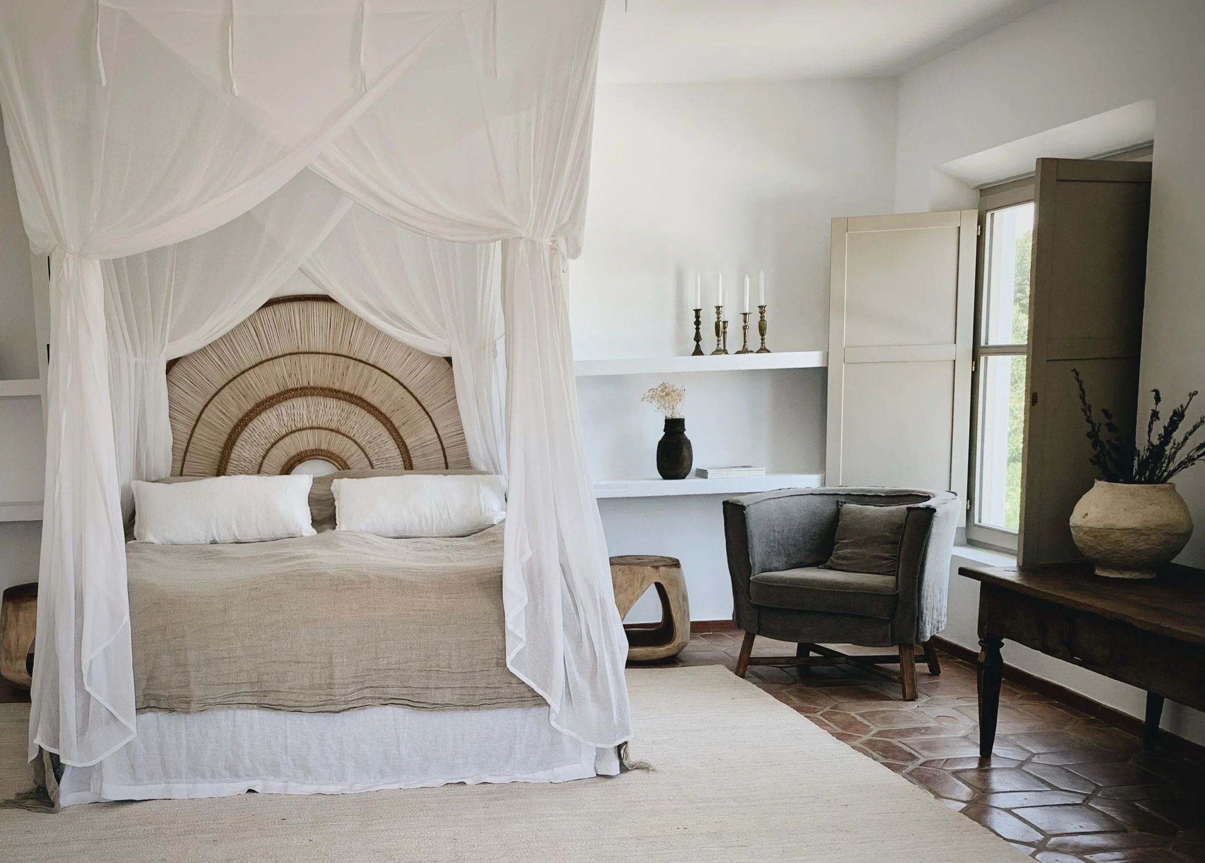 Spacious and comfortable master bedroom at Finca La Marquesa in Andalusia