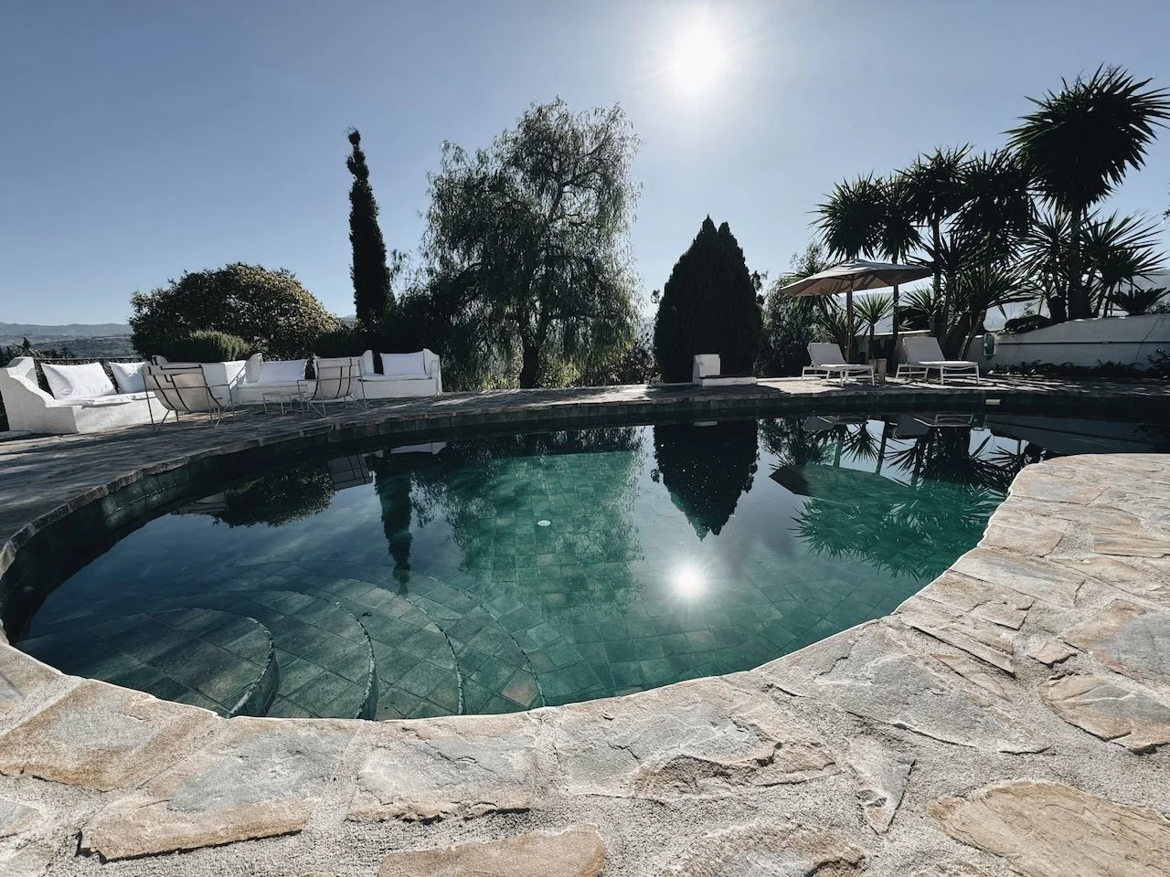 private and serene pool in natural surroundings in Ronda Andalucia Spain