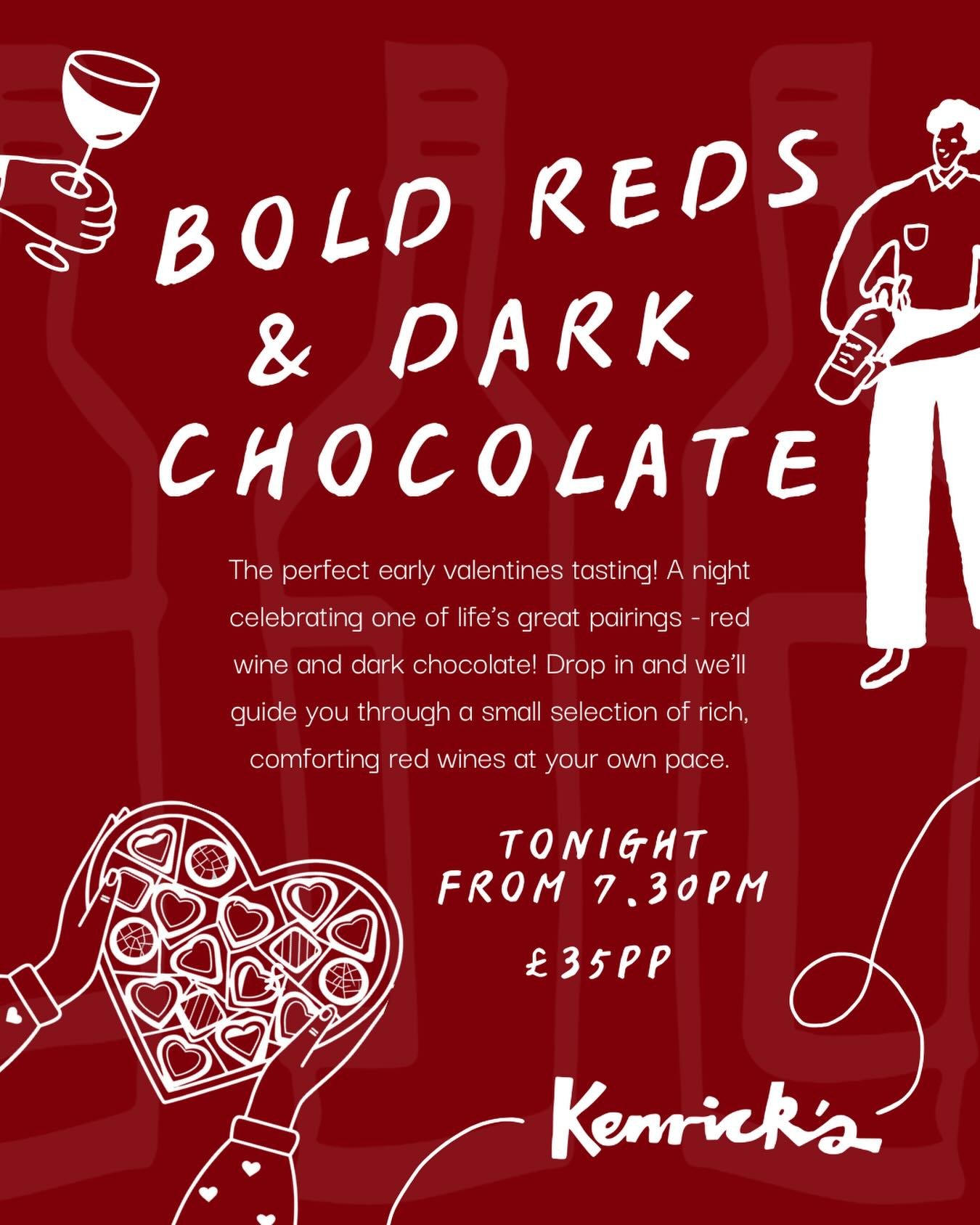 Join us tonight for an early valentines, galentines, or to celebrate your long standing love affair with wine &amp; chocolate 🍷🍫

Drop in any time after 7.30! Support your local wine bar and enjoy some gorgeous wine x

#sw6 #wineshop #whatsonlondon