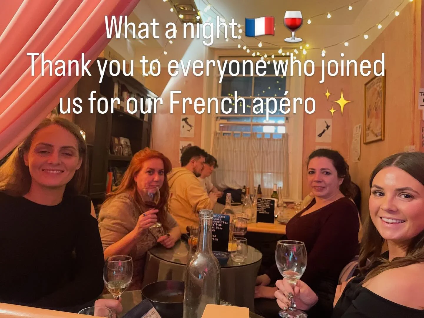 What a night 🇫🇷🍷
Thank you to everyone who joined us for our French ap&eacute;ro ✨

Next: Raclette Night 🧀🔥
📅 Saturday 4th April

Melted cheese, orange wines &amp; cosy Fulham vibes

Limited Eventbrite tickets &ndash; link in bio 🎟️