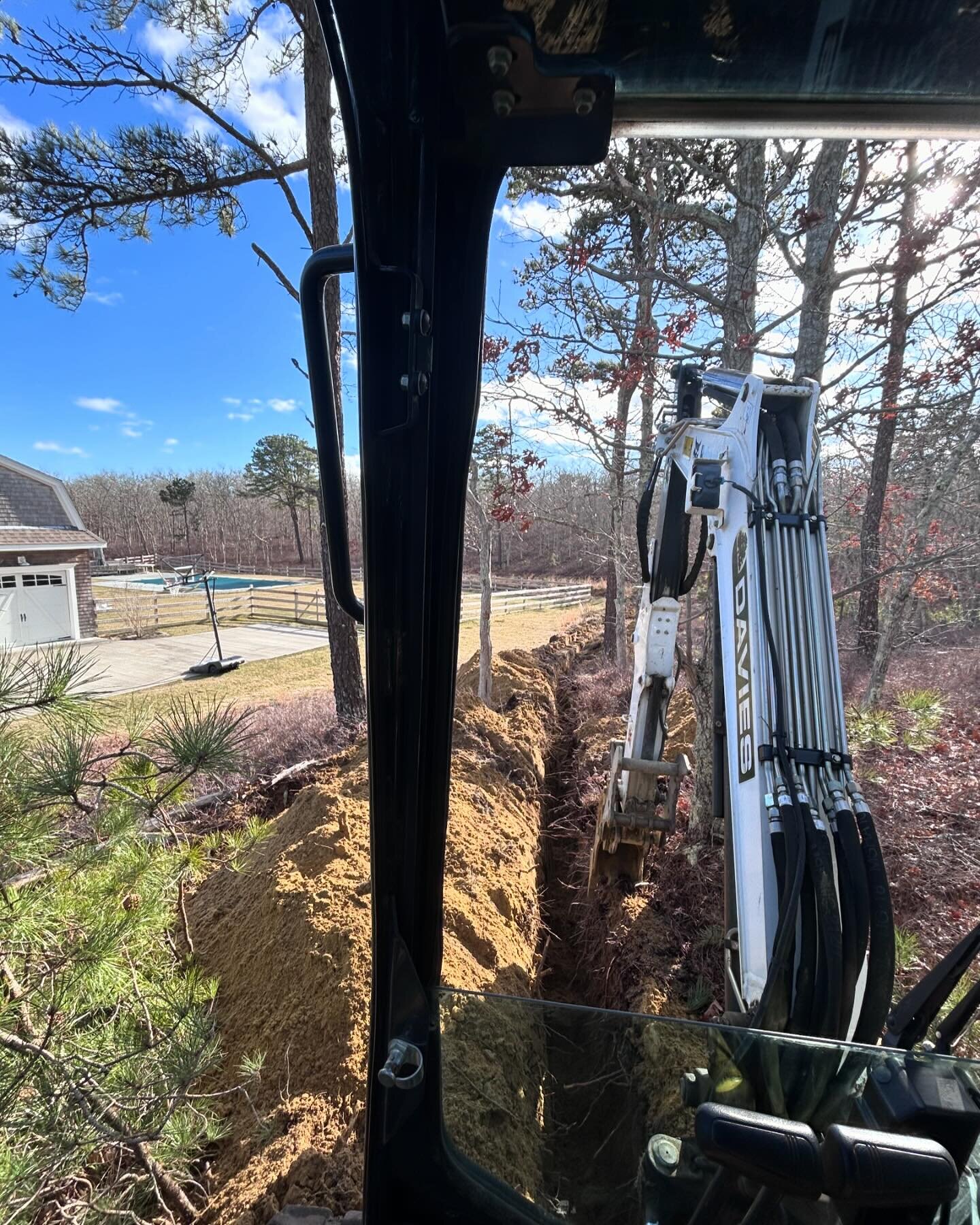 Just over 400 ft trenched out for the water line for the proposed pool cabana! #Davieslandscape #MarthasVineyard #Edgartown #OakBluffs #VineyardHaven #WestTisbury #Chilmark #Aquinnah