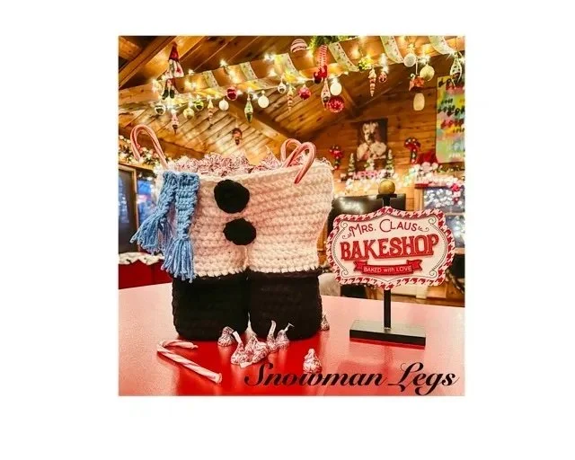 Frosty's Delight: Snowman Pants Candy and Wine Holder