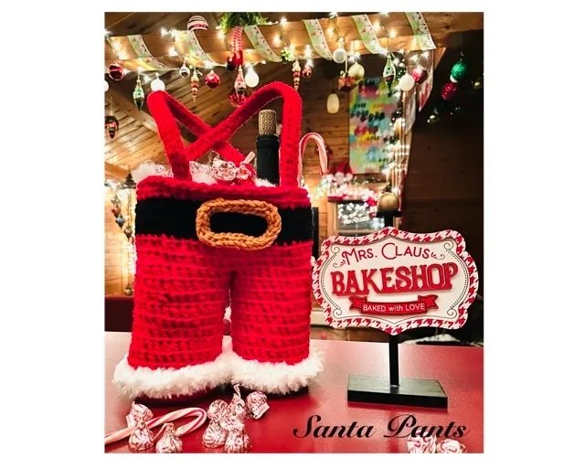 Ho Ho Holder: Santa Pants Wine and Candy Carrier