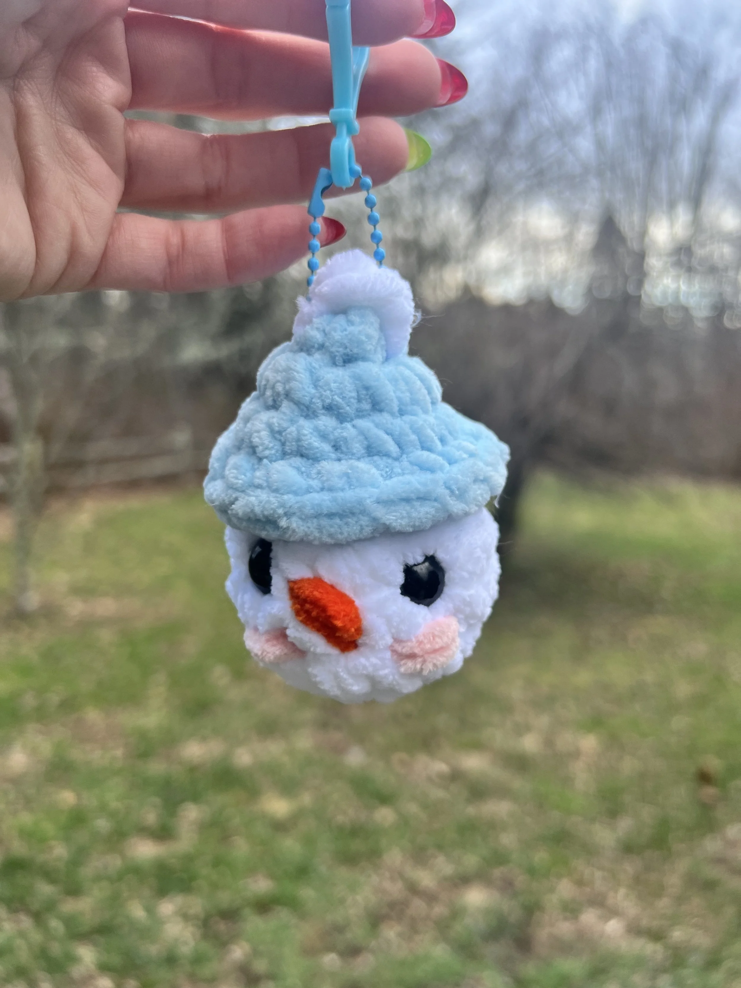 Mini Snowman Keychain (Red or Blue Hat)