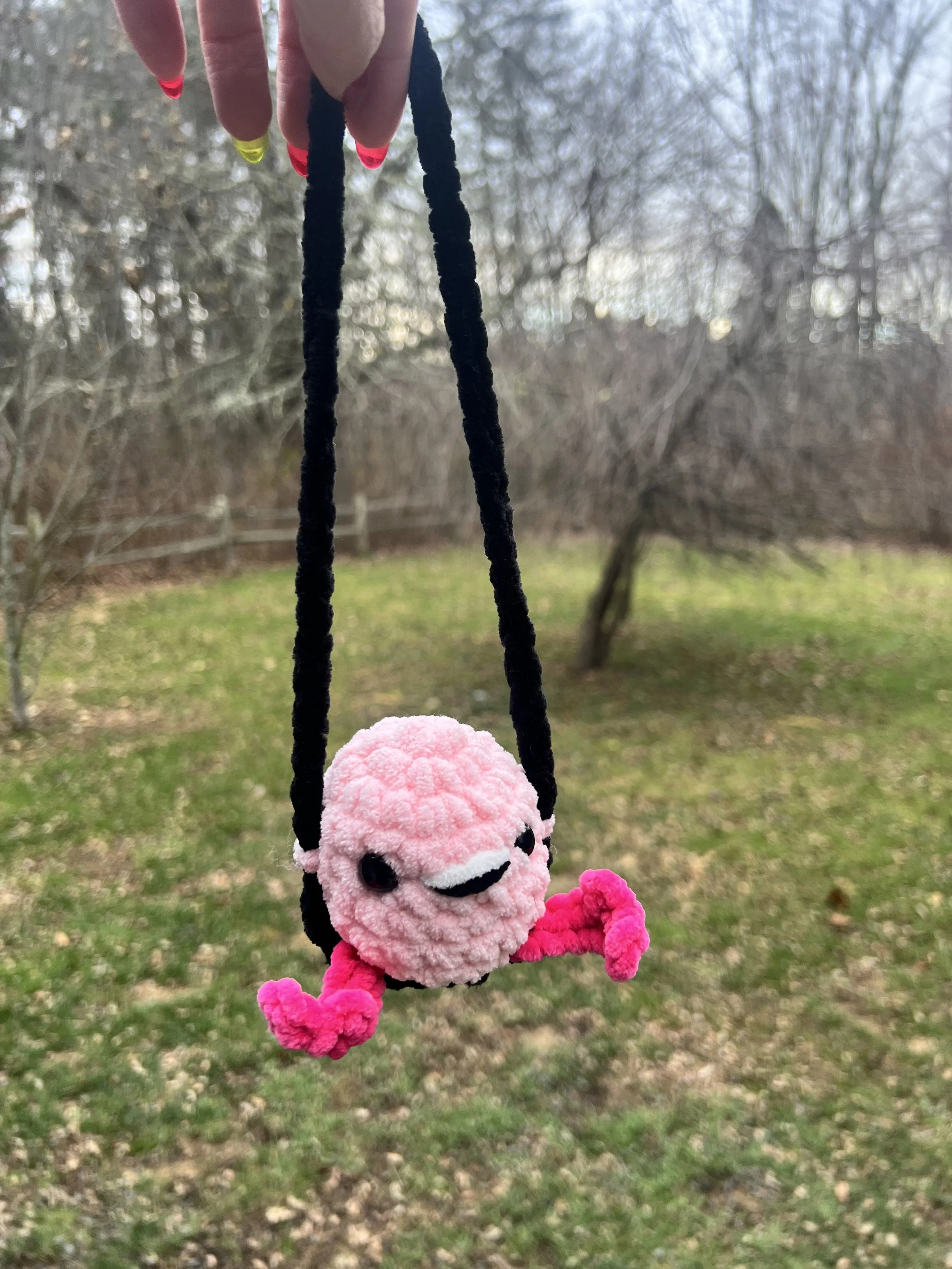 Pink Flamingo on a Swing