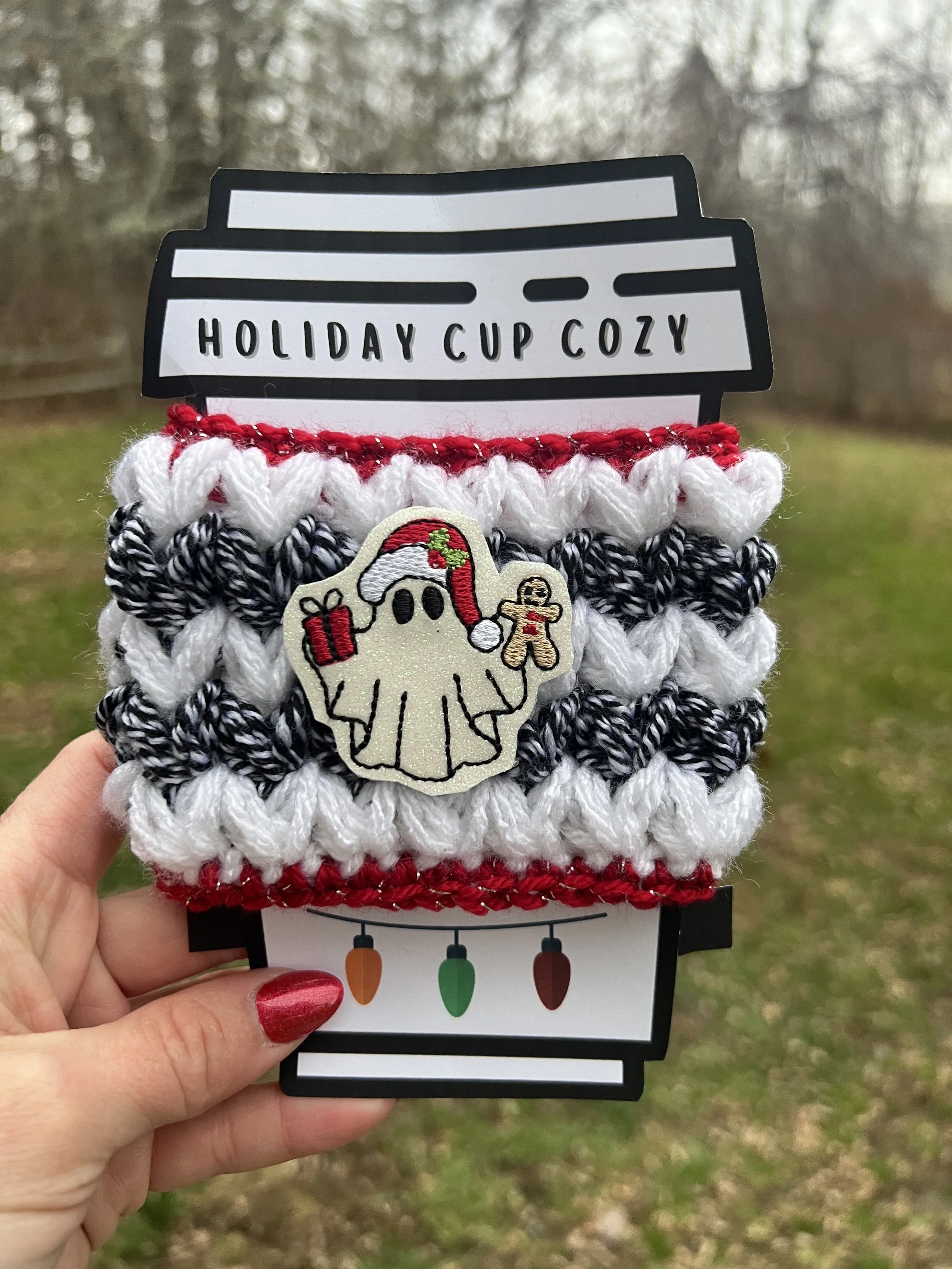 Festive Spooky Ghost Coffee Sleeve