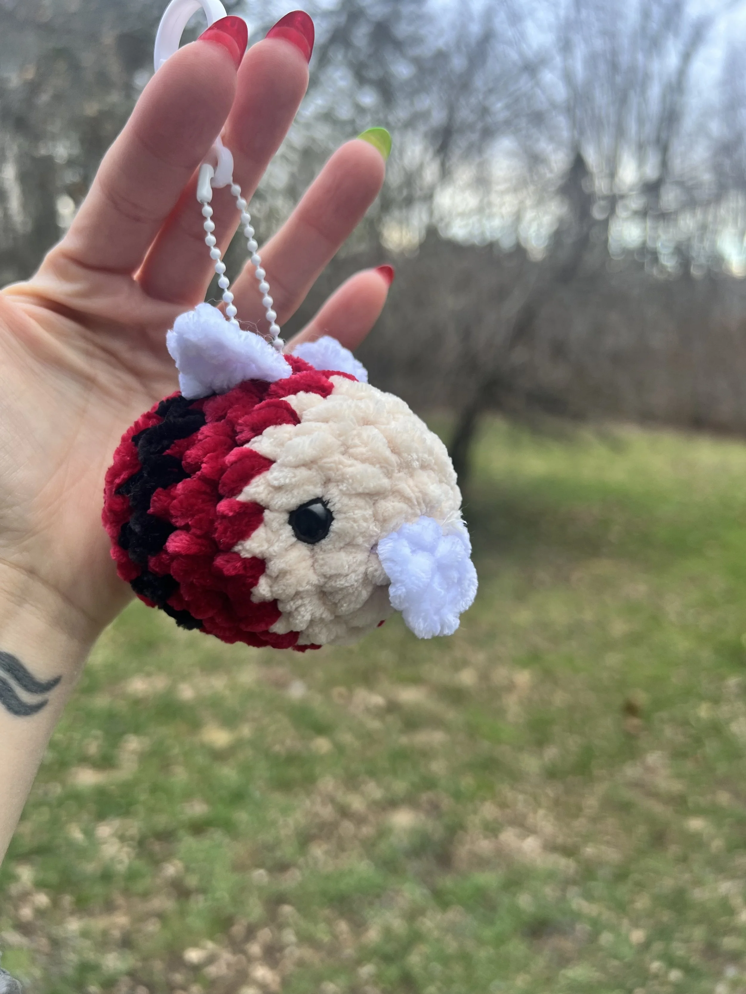 Mini Santa Bee Keychain