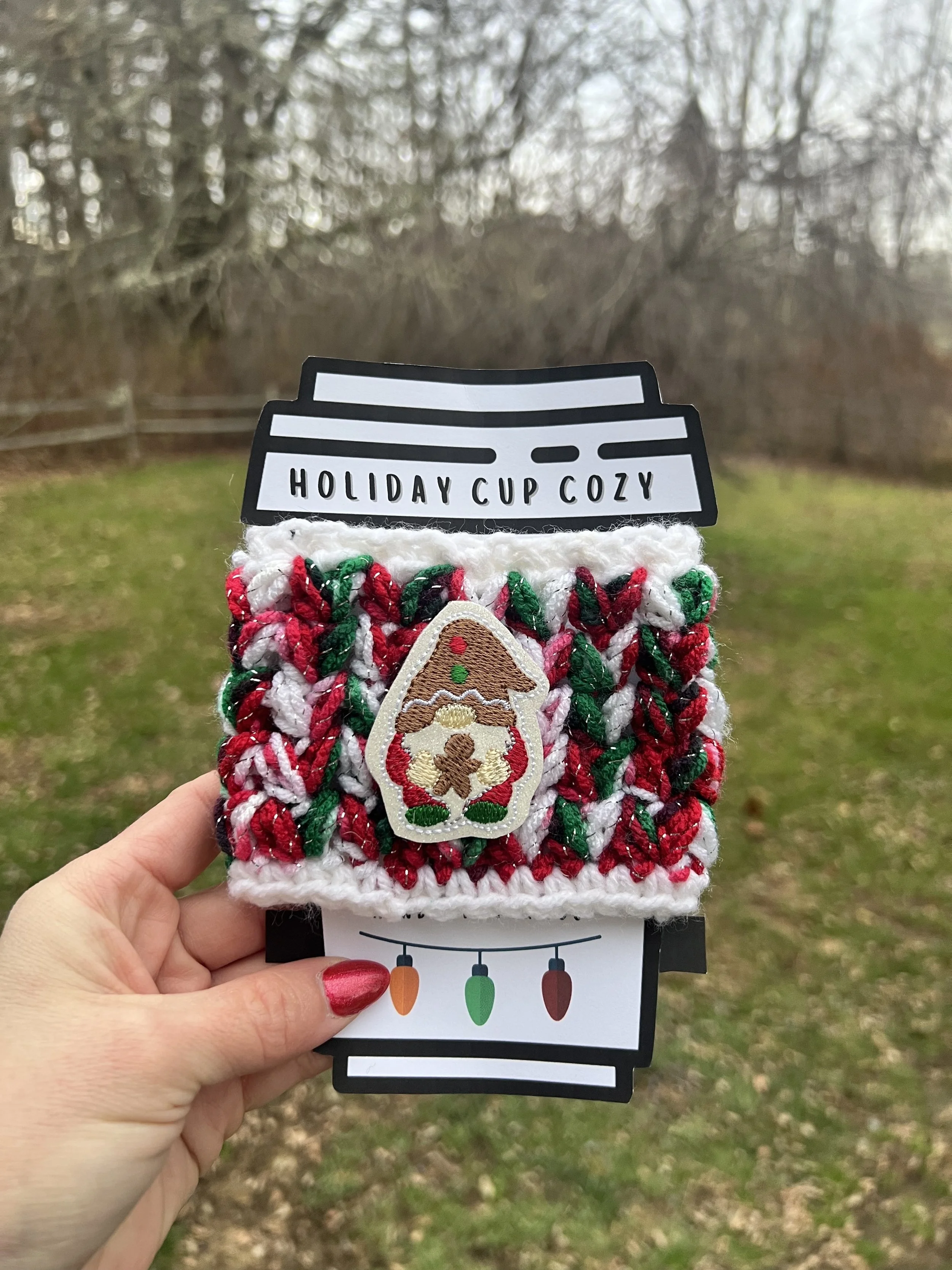 Gnome with Gingerbread Cookie Coffee Sleeve