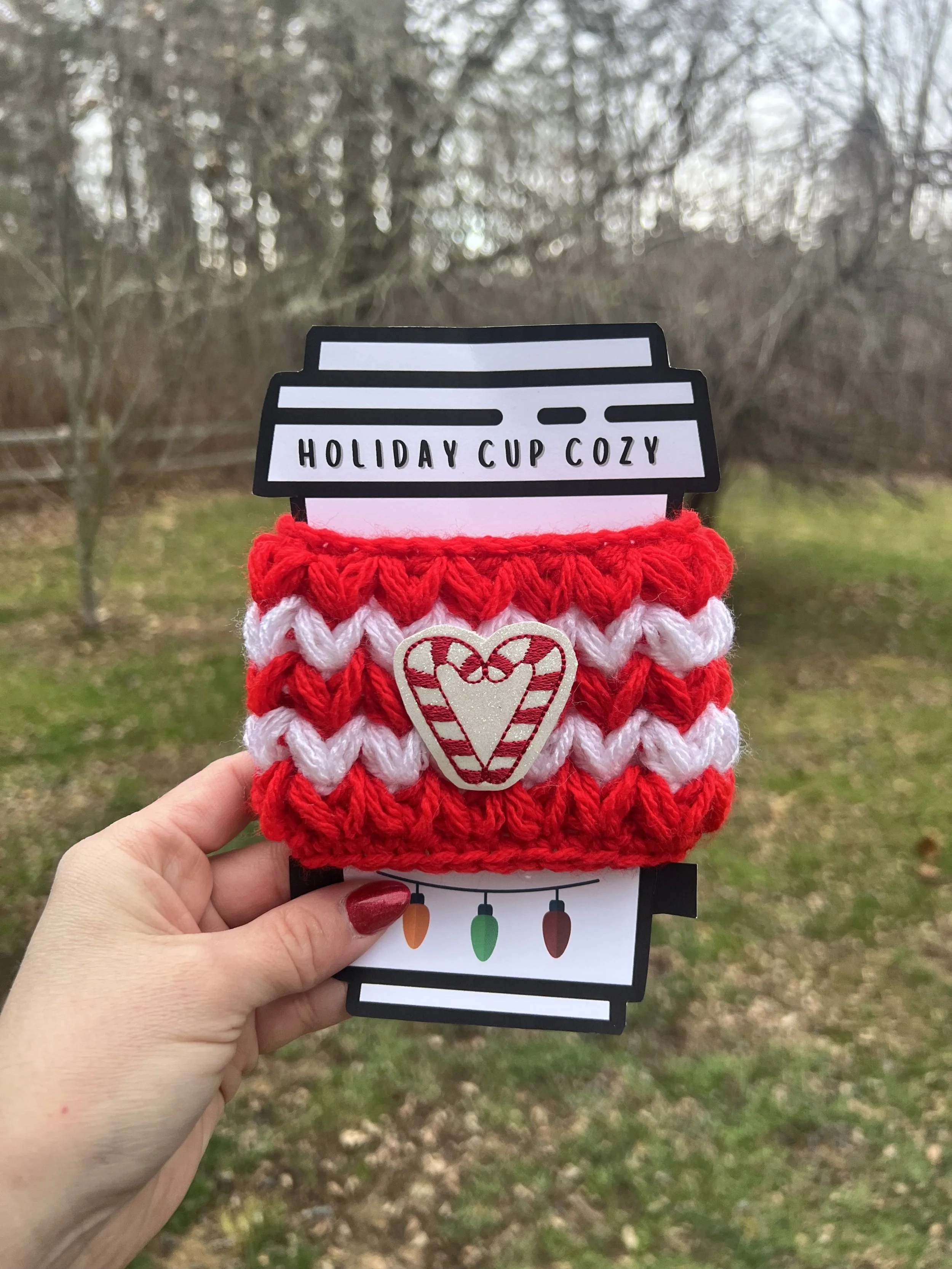 Candy Cane Heart Coffee Sleeve