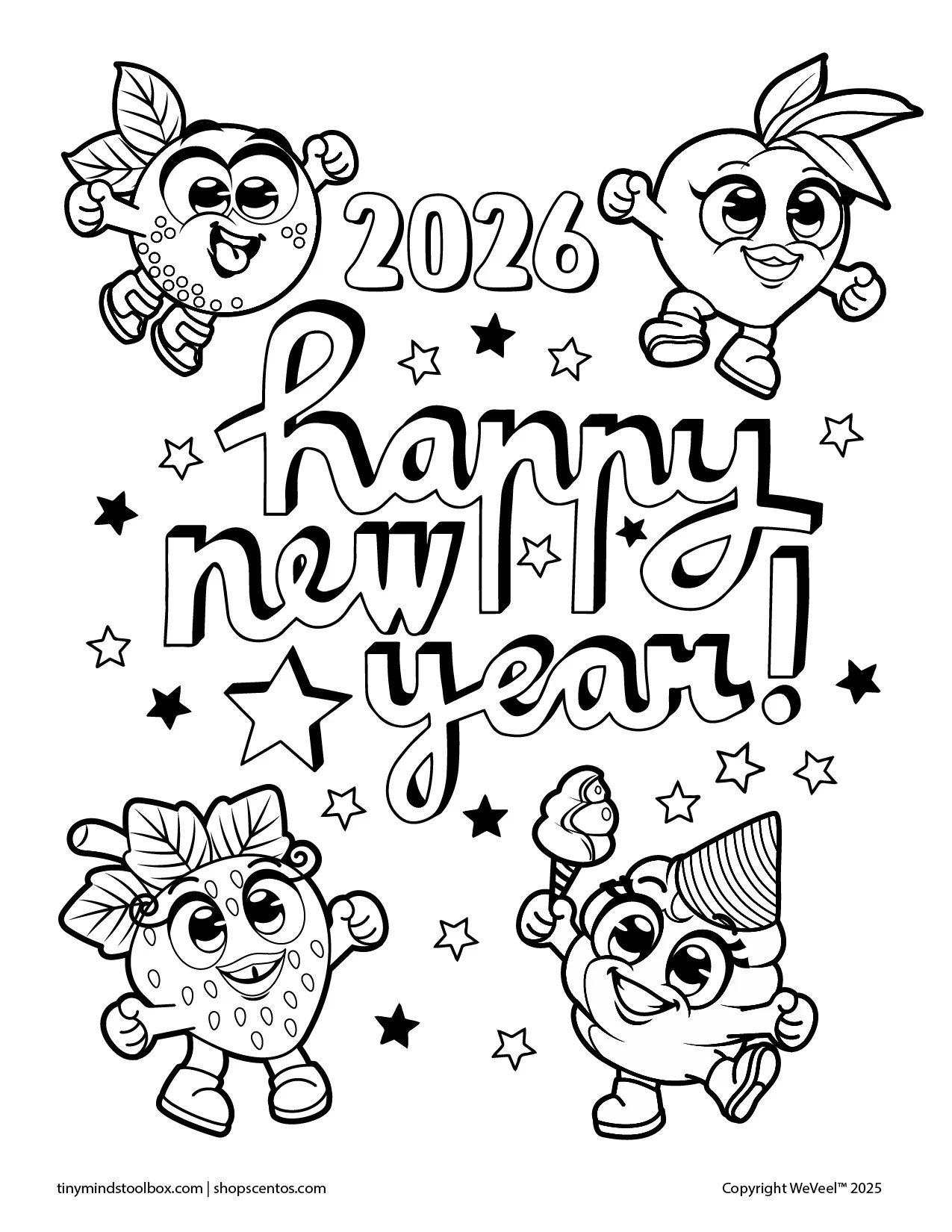 Happy New Year Coloring