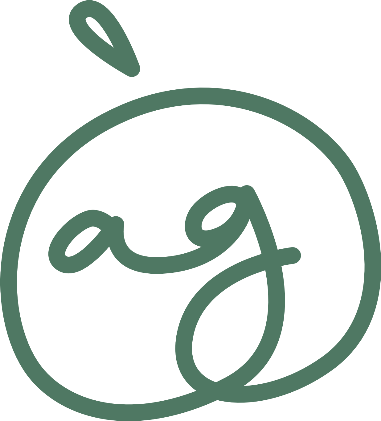 Logo simple avec un oval contenant les lettres cursives 'a', 'g', 'a' et un petit élément en haut à gauche ressemblant à une feuille ou un pétale.