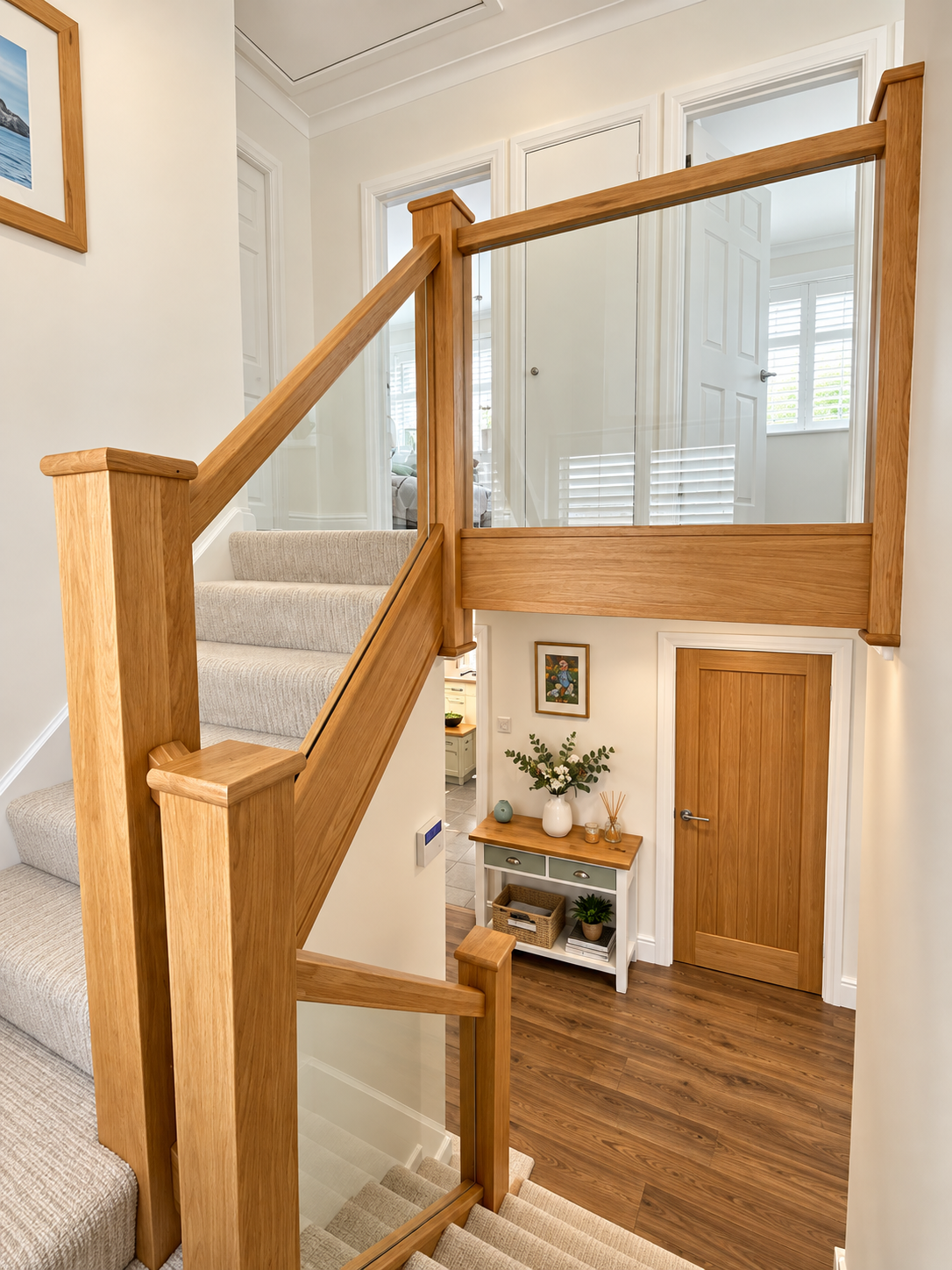 Oak and glass staircase