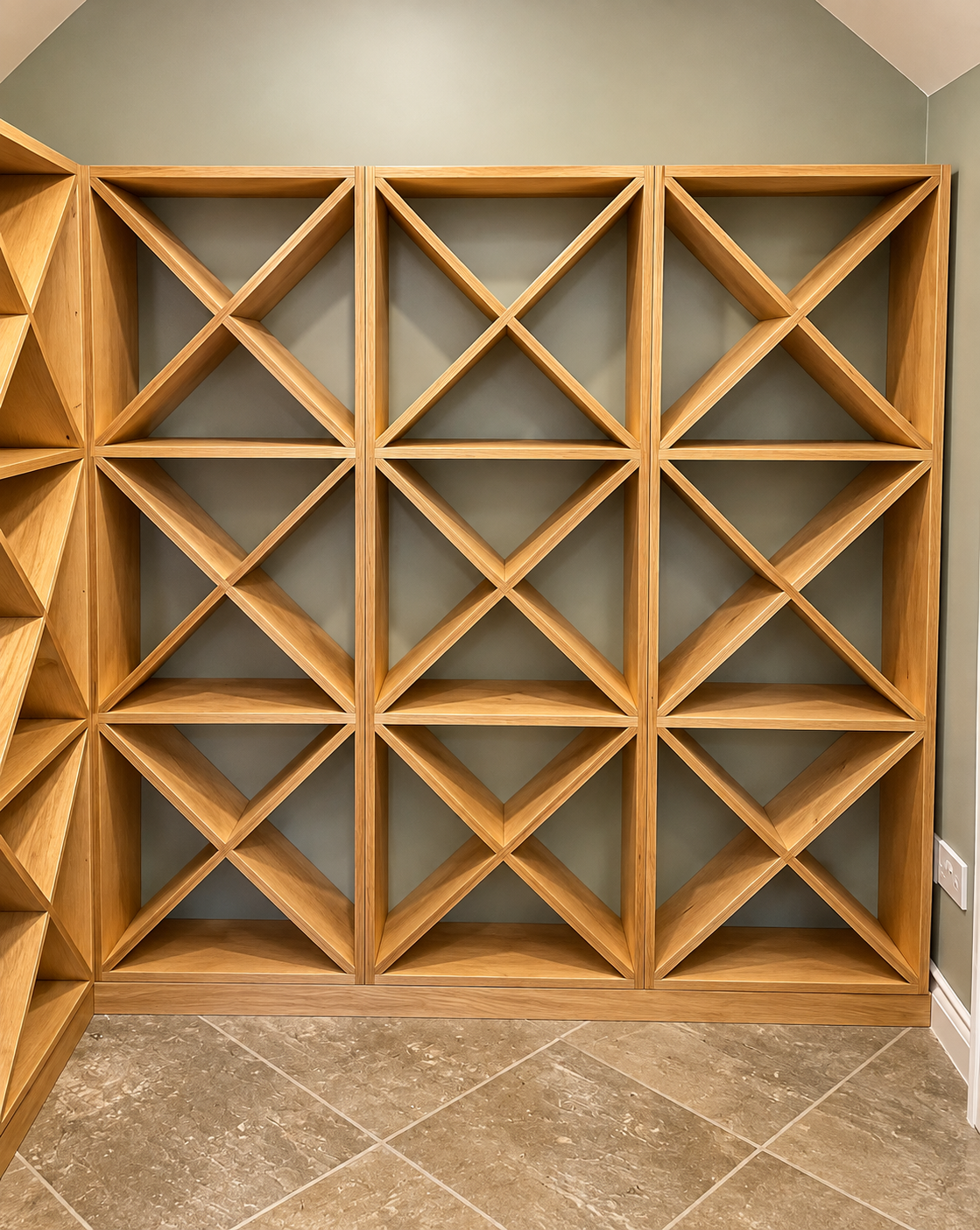 cube wine rack in solid birch plywood wood