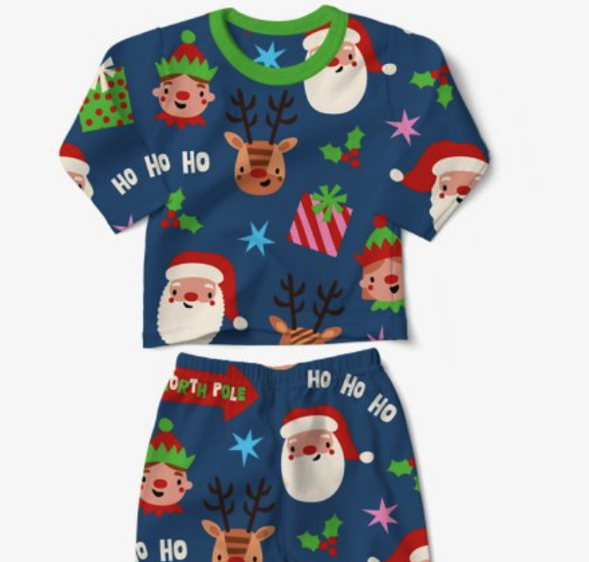 Christmas holiday allover Santa for girls